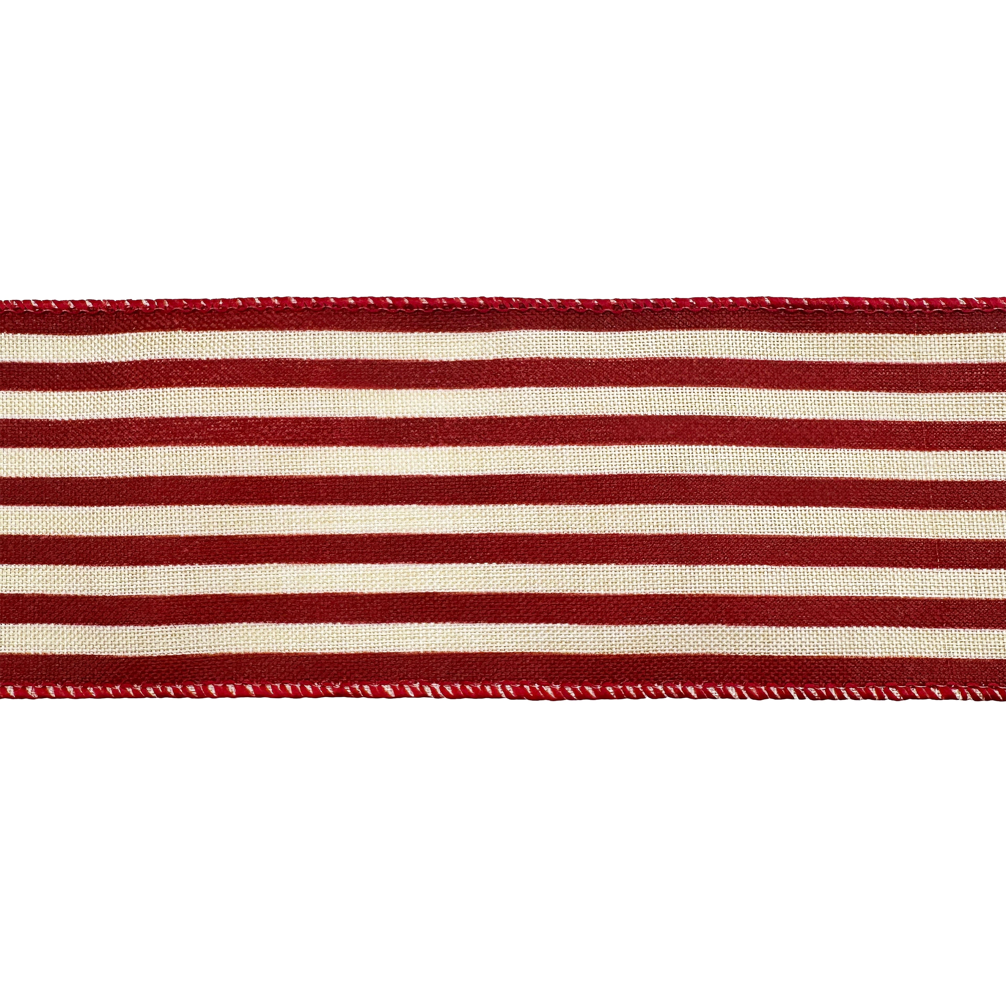 20.5" Red Ticking Stripes Tree Bow by Celebrate It®