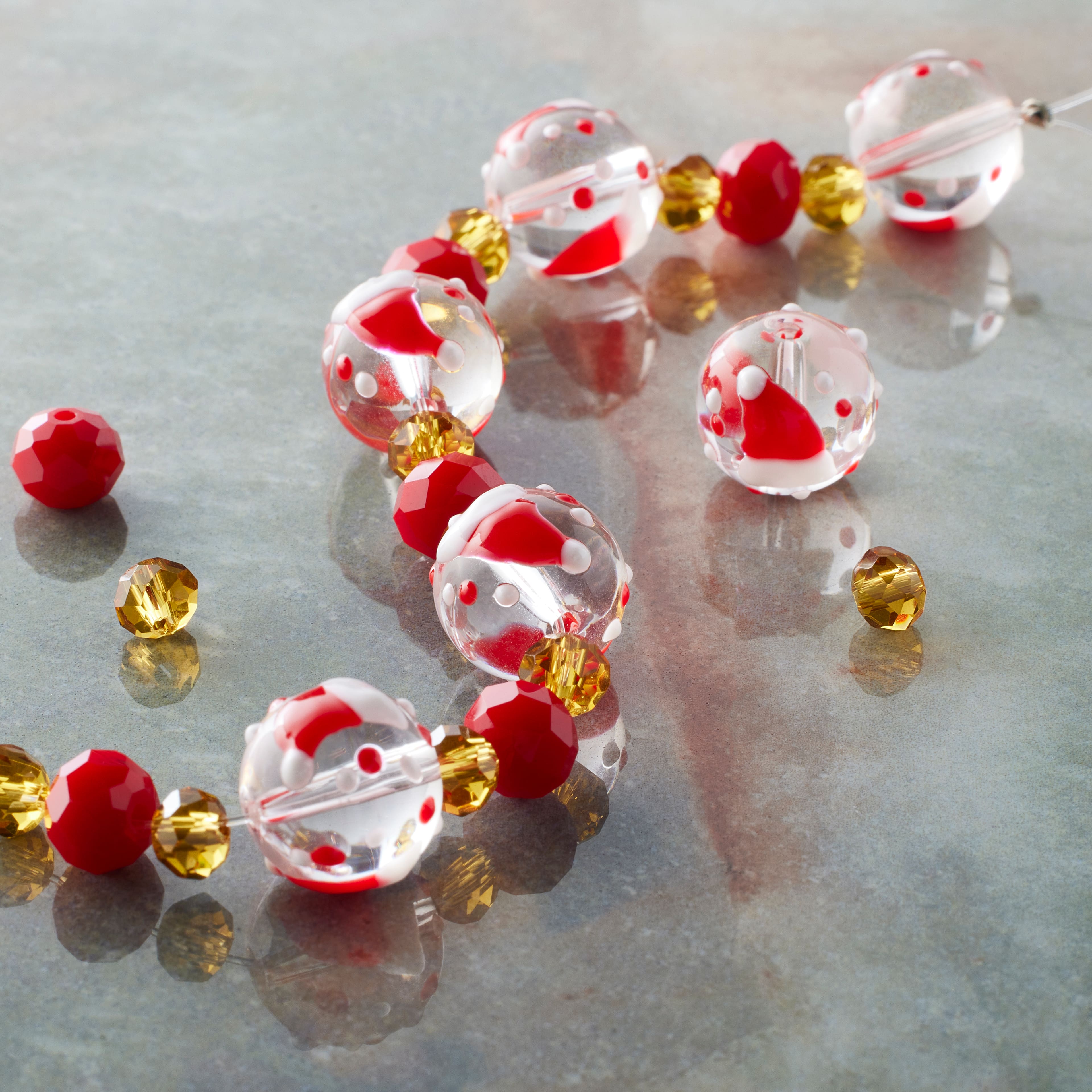 Santa Lampwork Glass Coin Bead Mix by Bead Landing&#x2122;