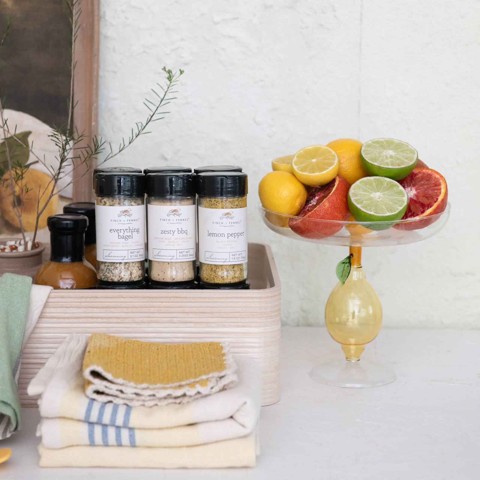 Hello Honey® 7.75" Lemon Zest Glass Food Pedestal