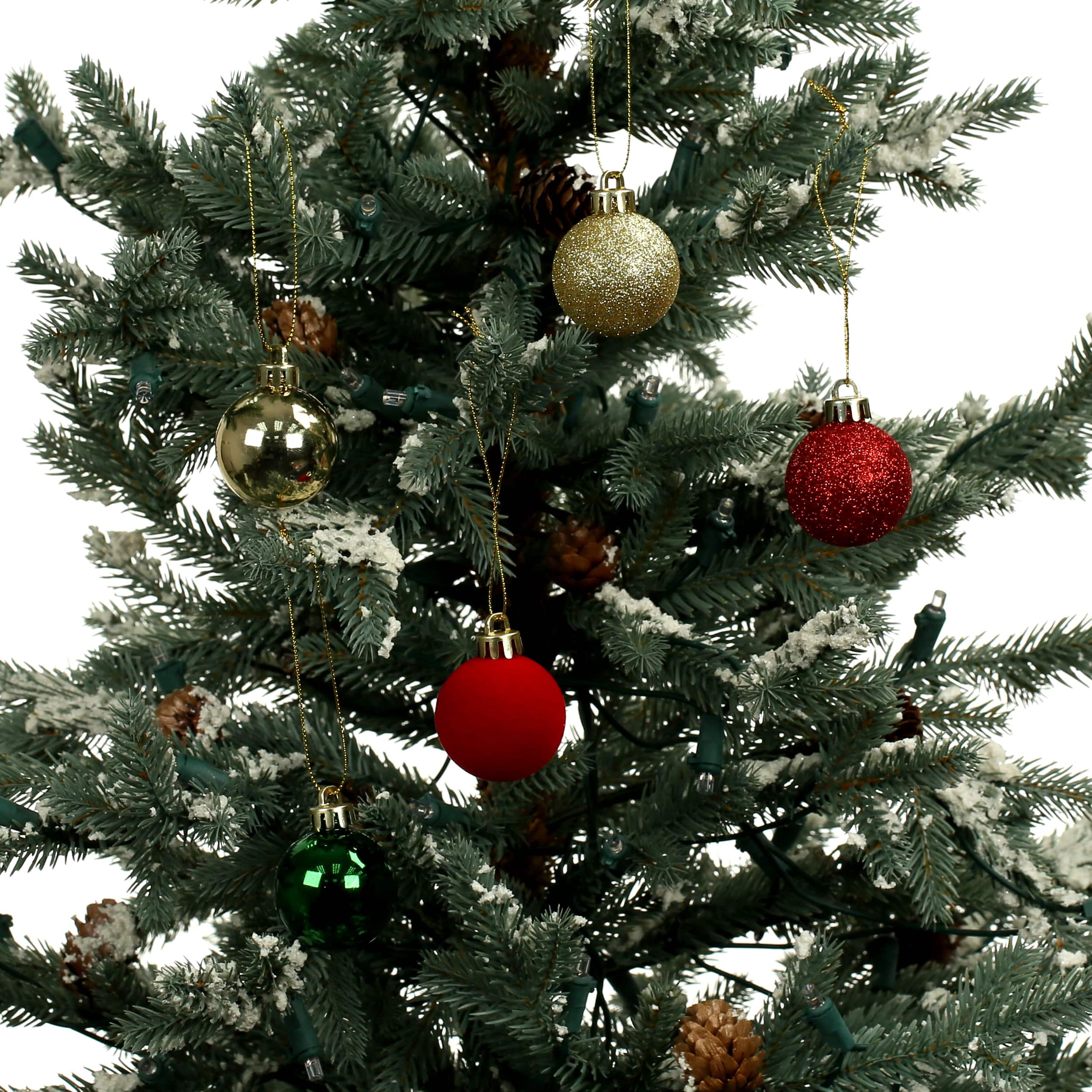 7 Pack 1.5&#x22; Red, Green &#x26; Gold Shatterproof Ball Ornaments by Ashland&#xAE;