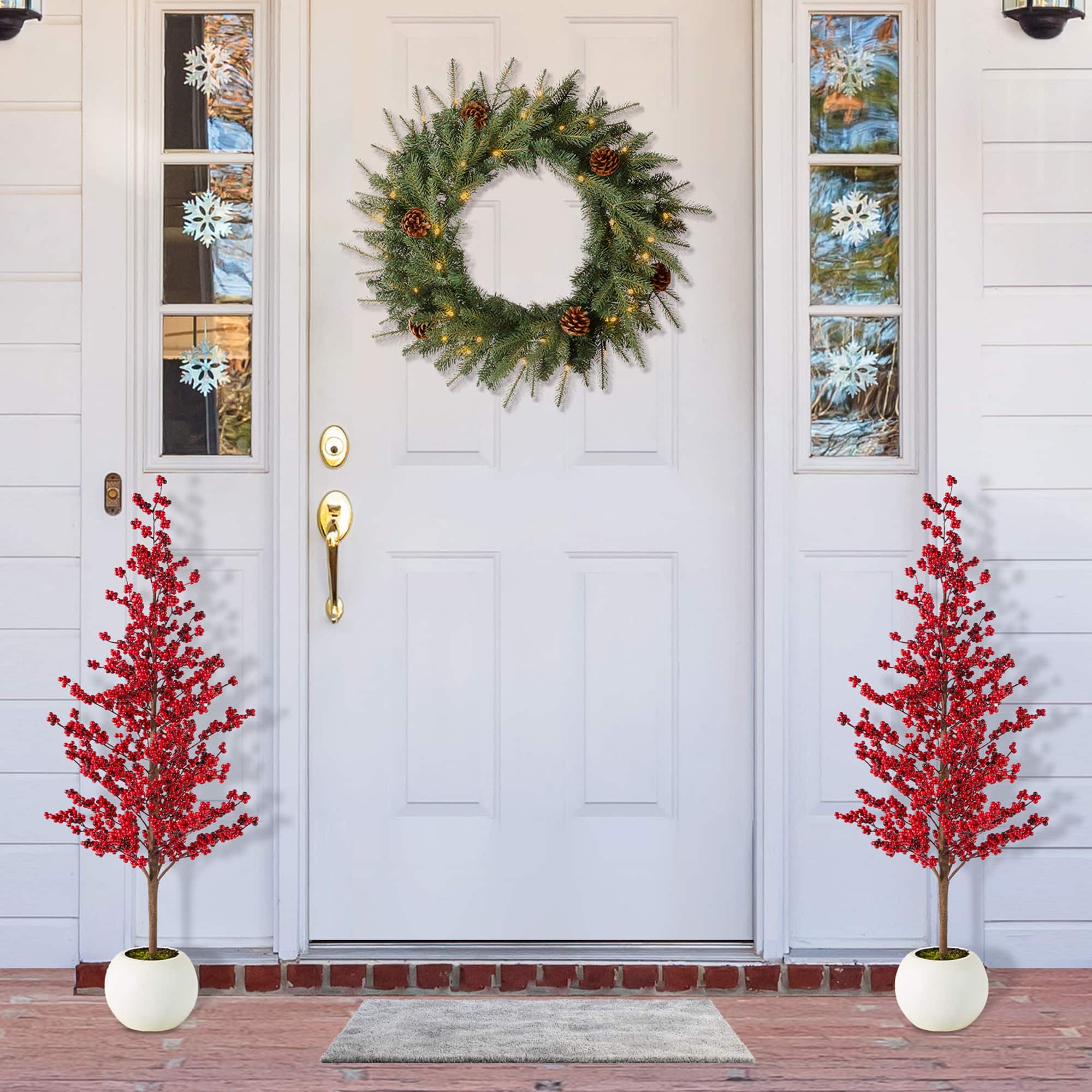 Glitzhome&#xAE; 41&#x22;H Chirstmas Berry Porch Tree