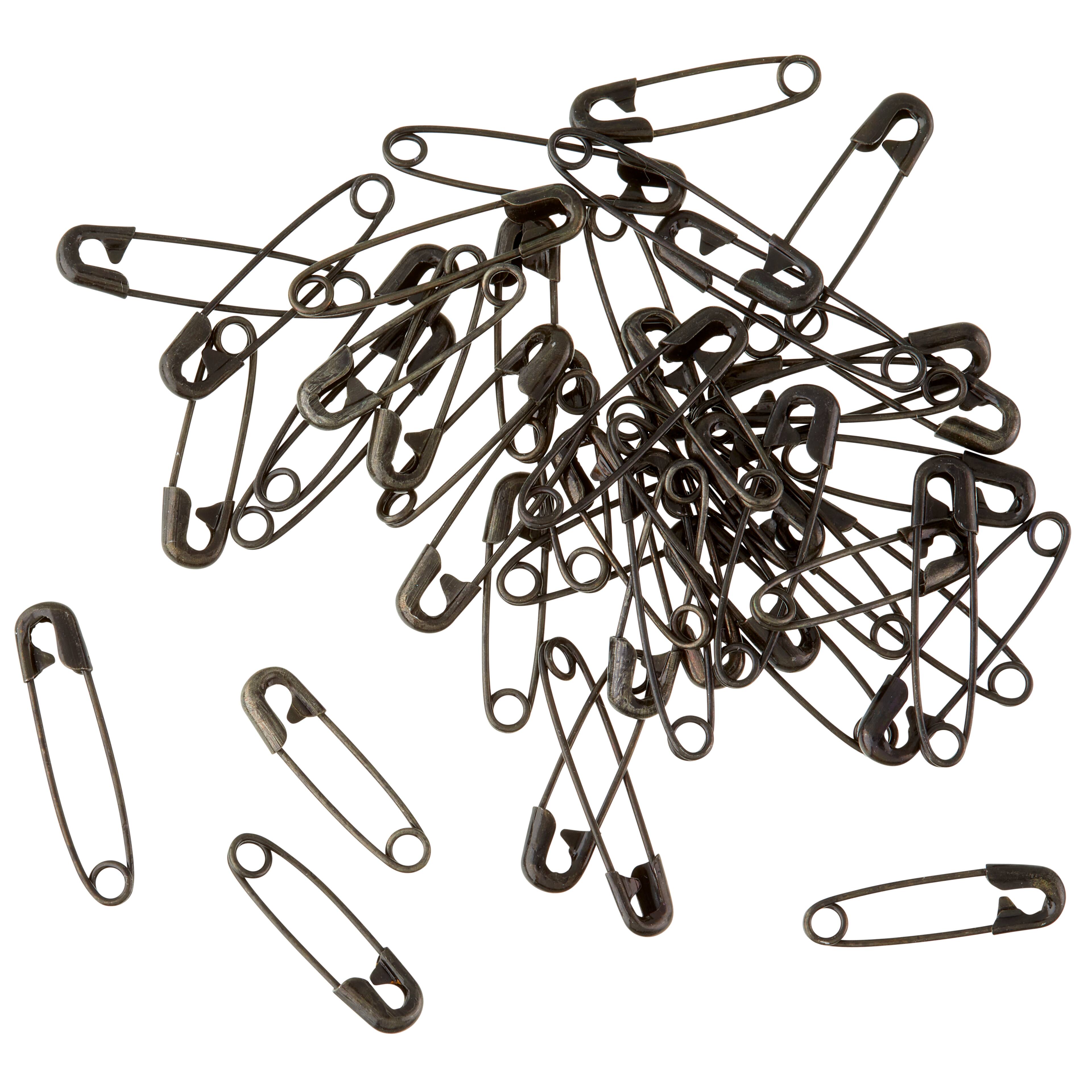 12 Packs: 50 ct. (600 total) Black Safety Pins by Loops & Threads™