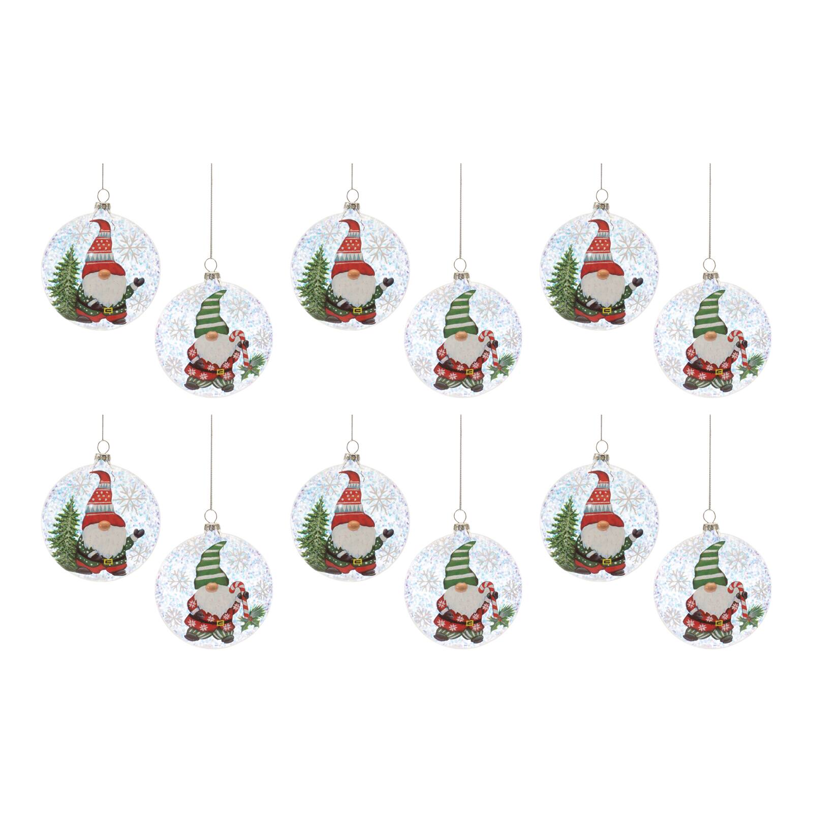 12ct. 4&#x22; Gnome Ball Ornaments