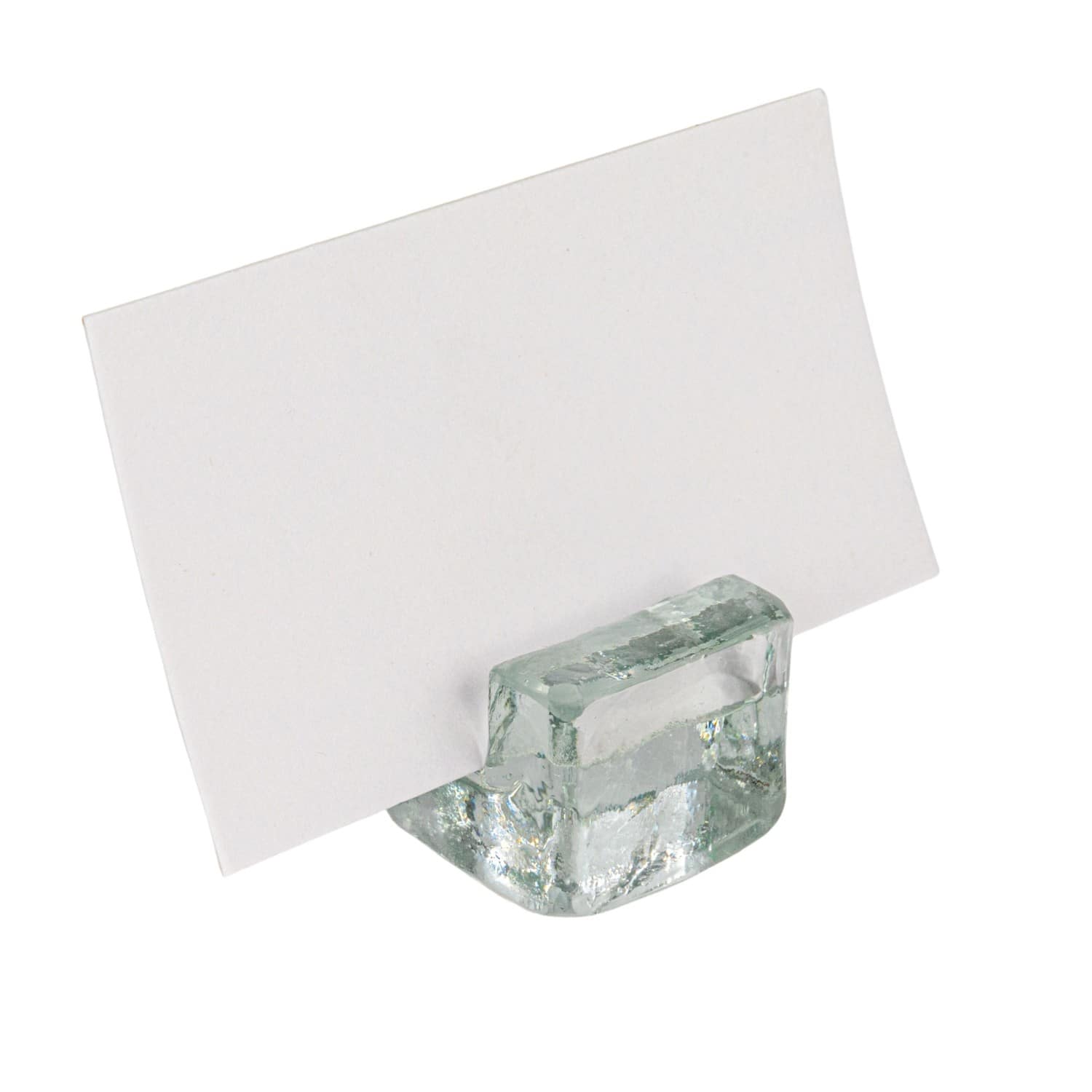 Hello Honey&#xAE; Clear Glass Cube Place Card Holders with Paper Cards, 6ct.