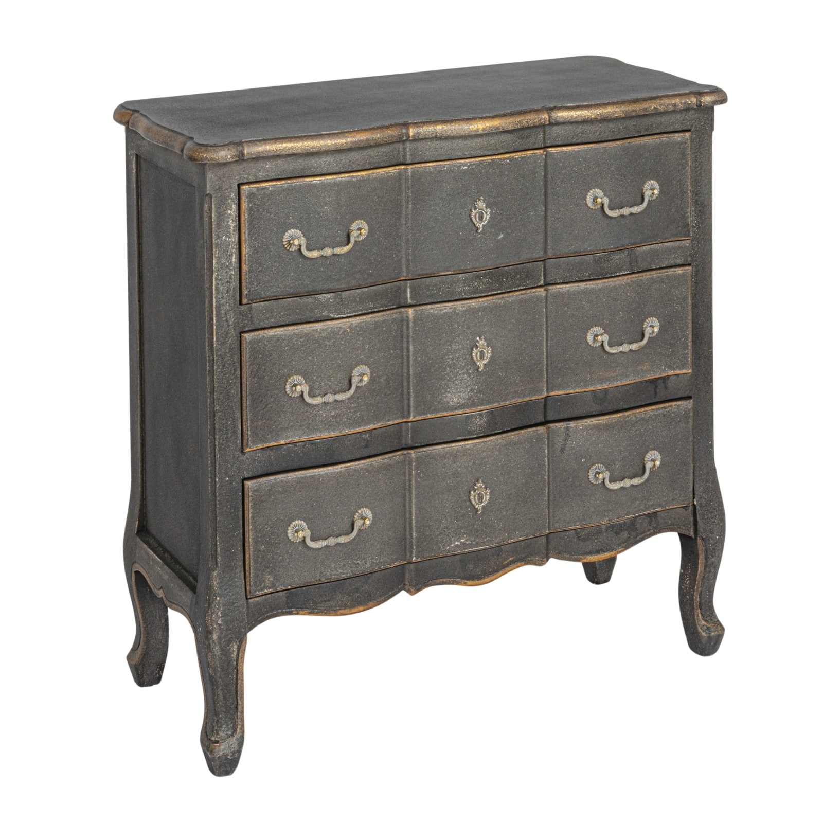 Distressed Black Wood Dresser Cabinet