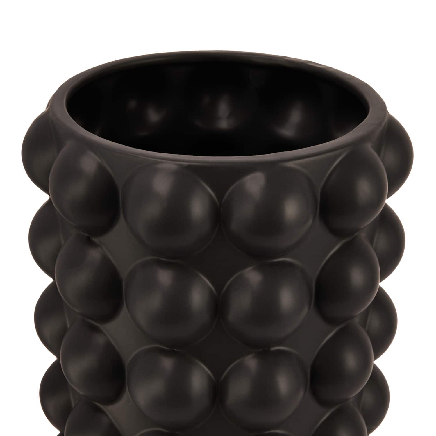 Hello Honey&#xAE; Black Modern Stoneware Raised Dot Vase