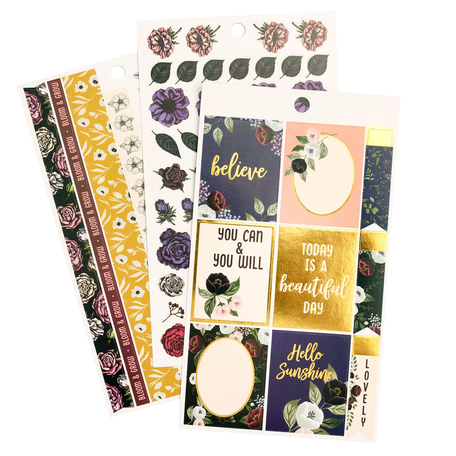 12 Pack: Midnight Floral Stickers by Recollections™