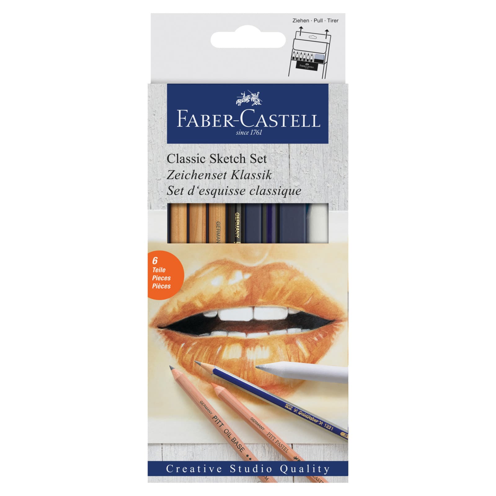 Faber-Castell Classic Sketch Set - 6 Piece Graphite & Pastel Pencil  Sketching Set 