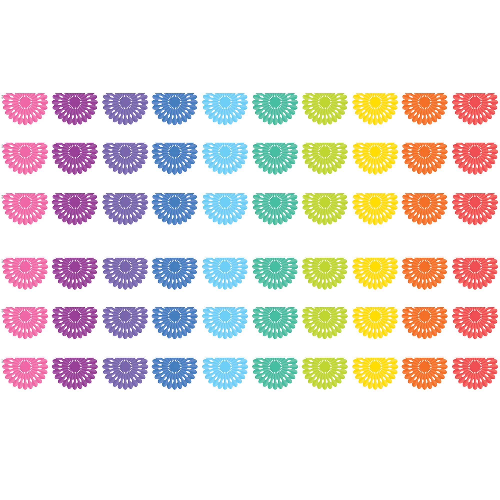 Teacher Created Resources® Colorful Fiesta Die-Cut Border Trim, 6 Packs of 12