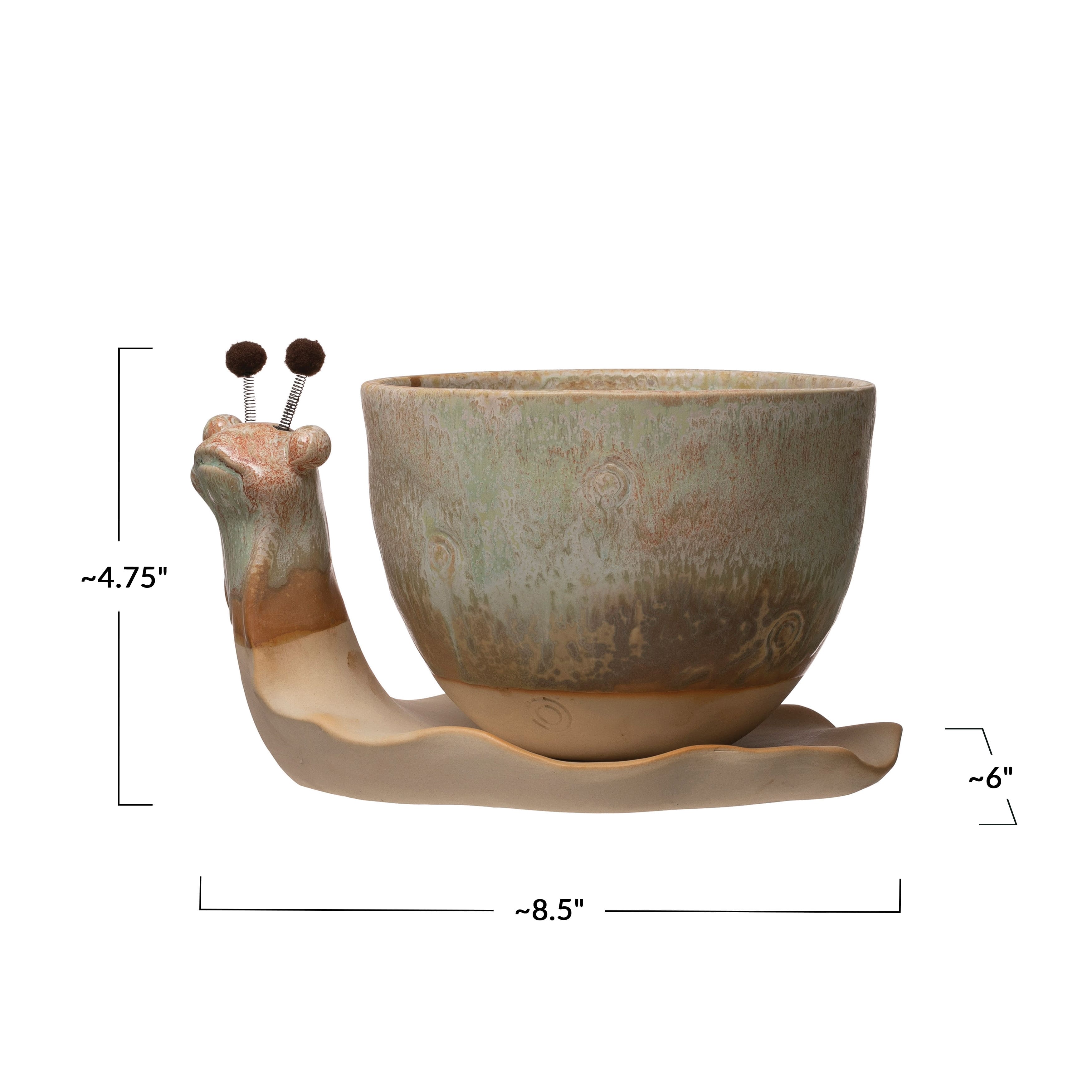 Hello Honey® Stoneware Snail Planter Set