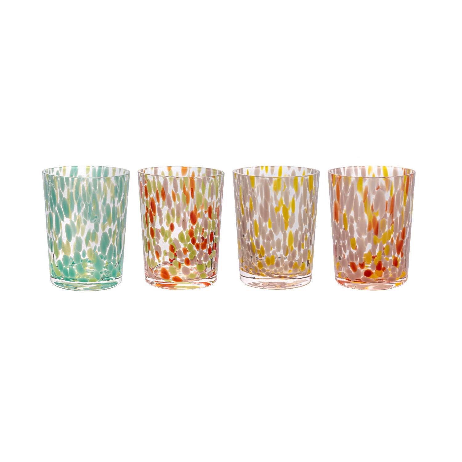 Hello Honey® Round Varied Multicolor Drinking Glass Set