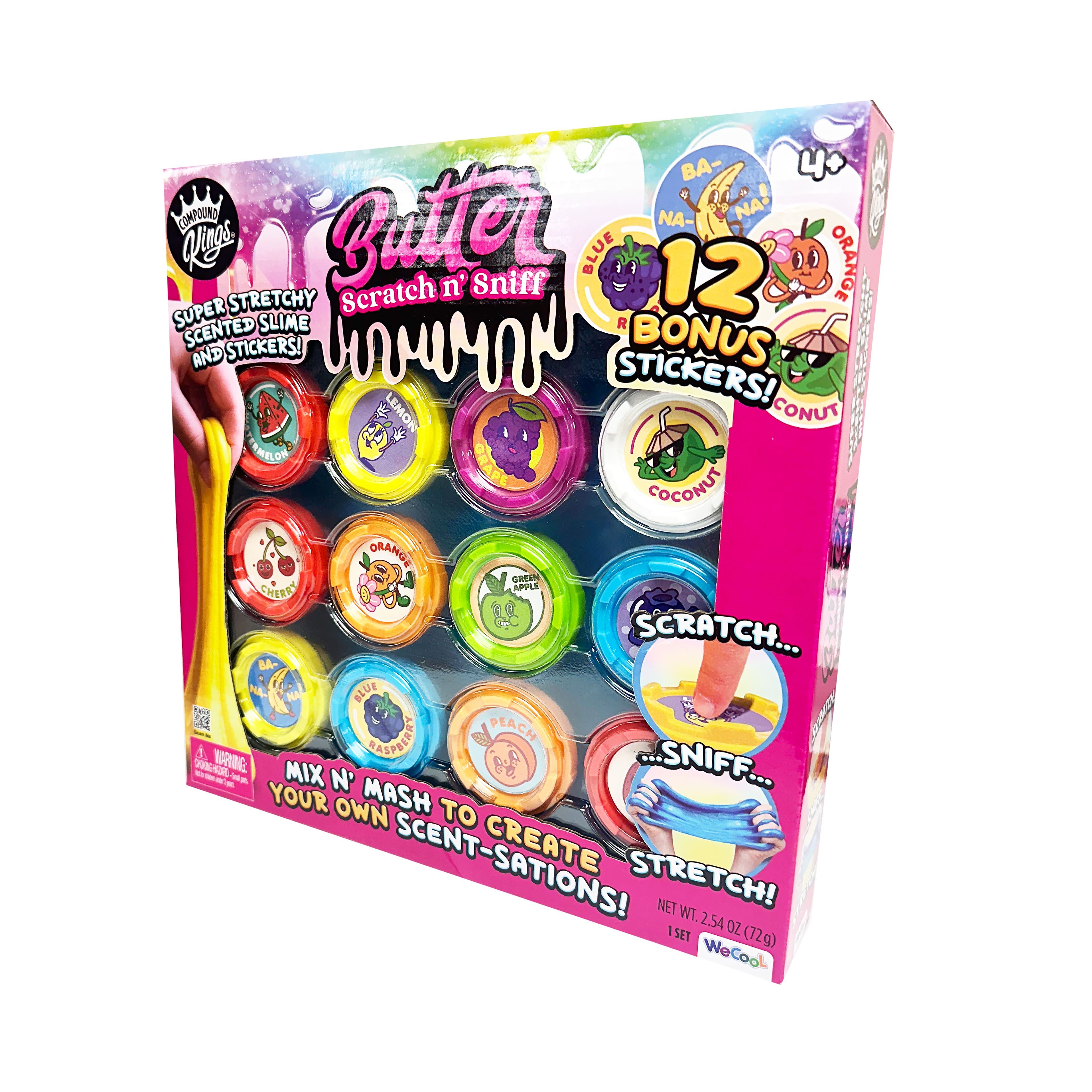 Compound Kings&#xAE; Butter Scratch n&#x27; Sniff Scented Slime &#x26; Stickers