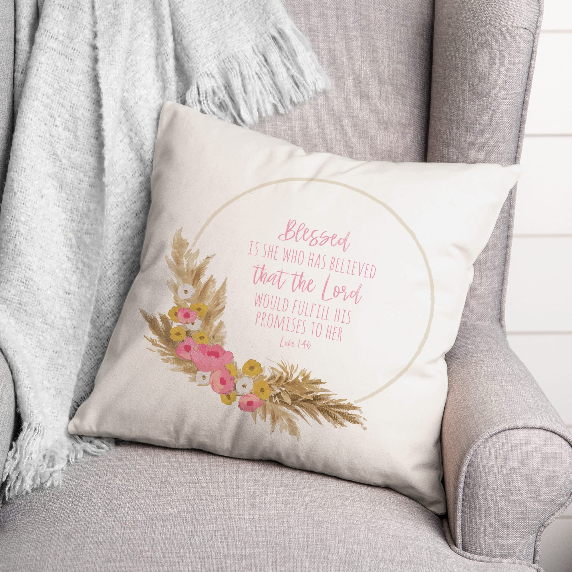 Blessed is She 18" x 18" Throw Pillow