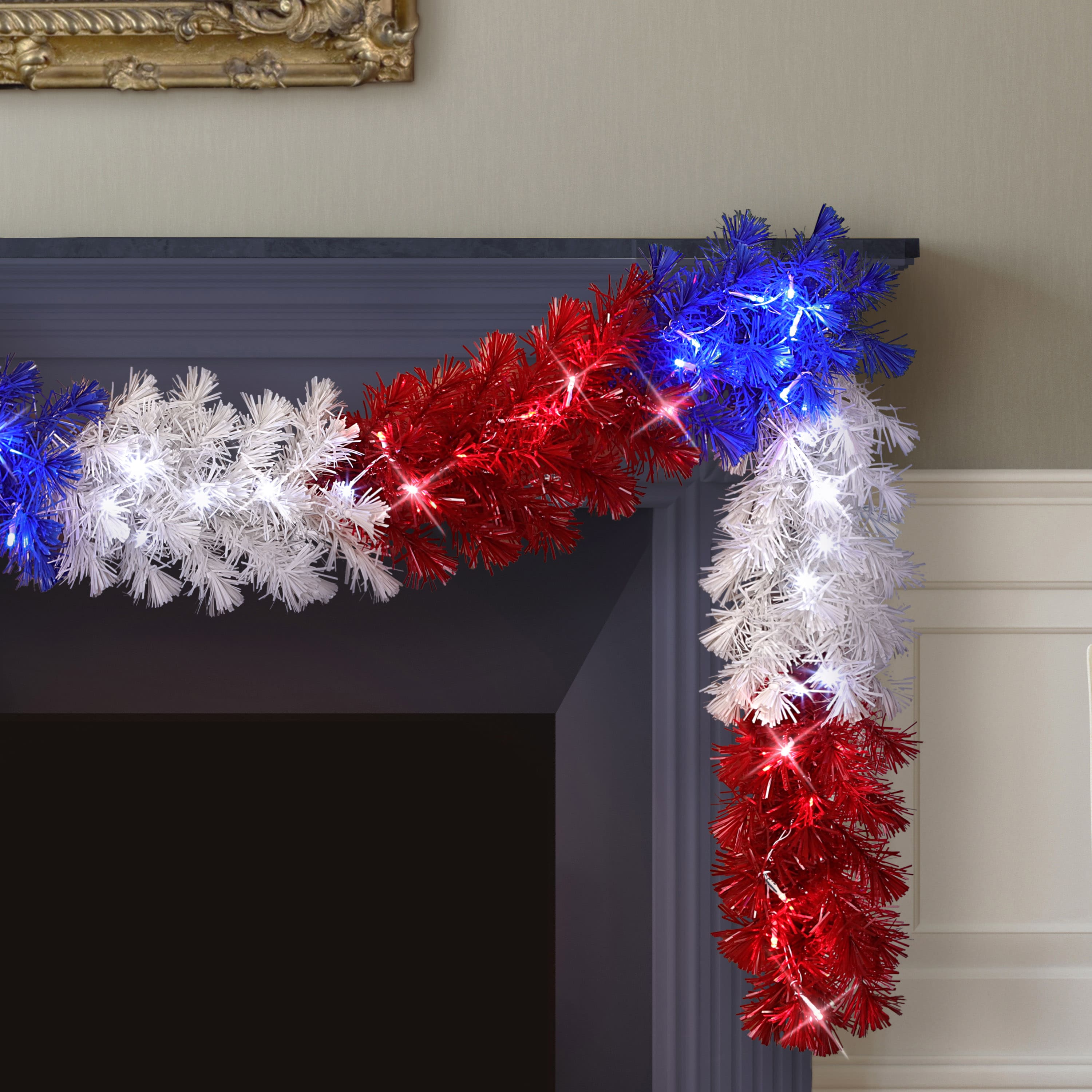 9ft. Pre-Lit Patriotic Garland