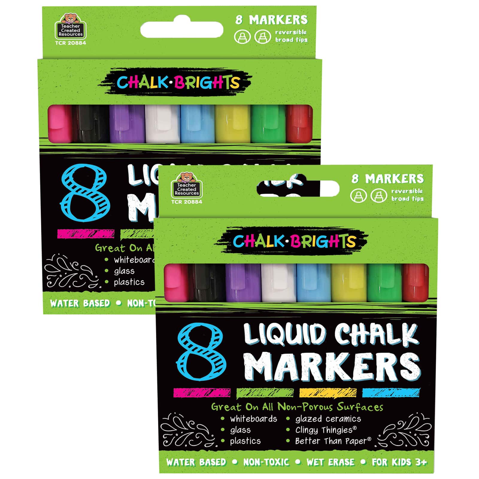Teacher Created Resources® Chalk Brights Liquid Chalk Markers, 2 Packs of 16