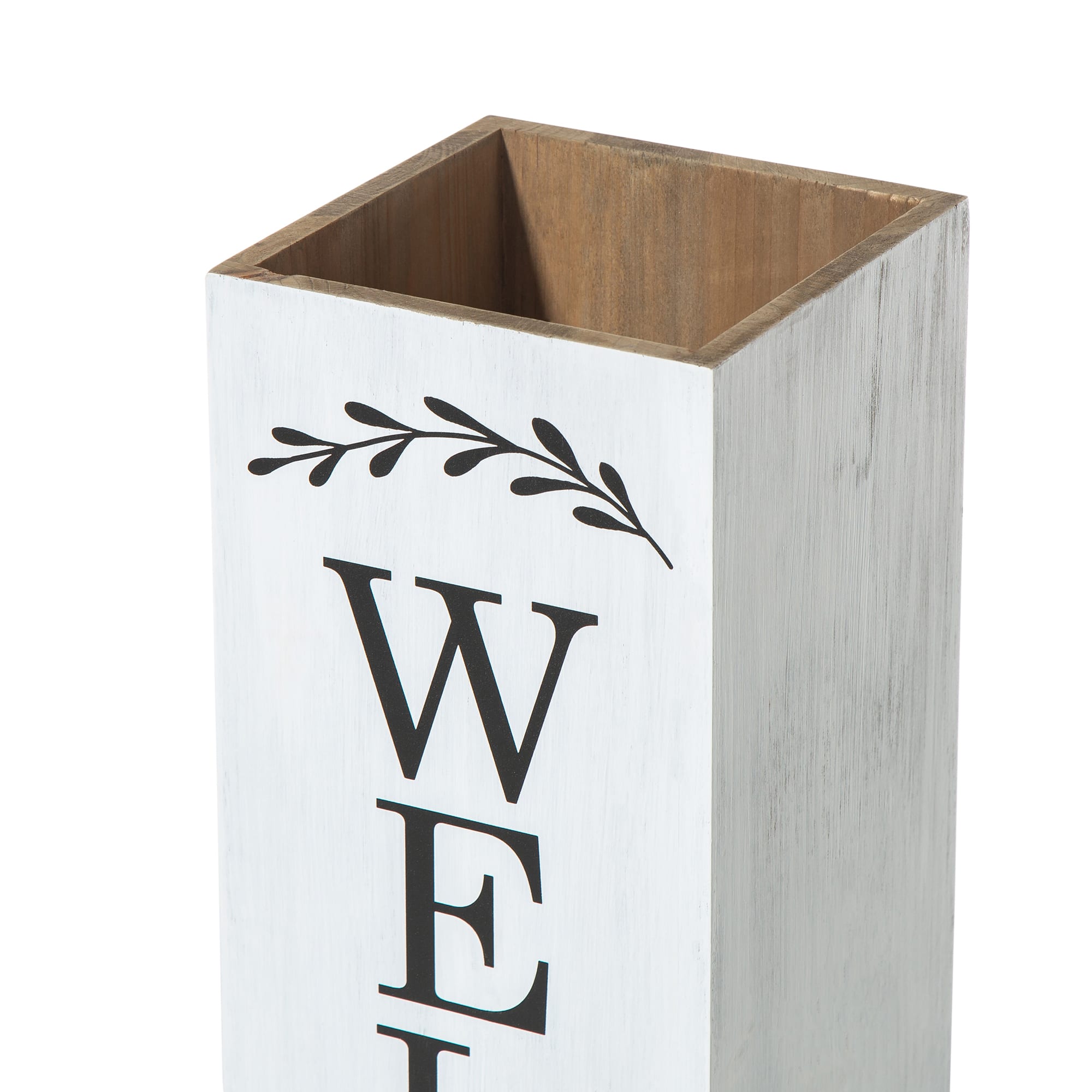 Glitzhome® 30" Double Sided Solid White Boxed Welcome Porch Sign