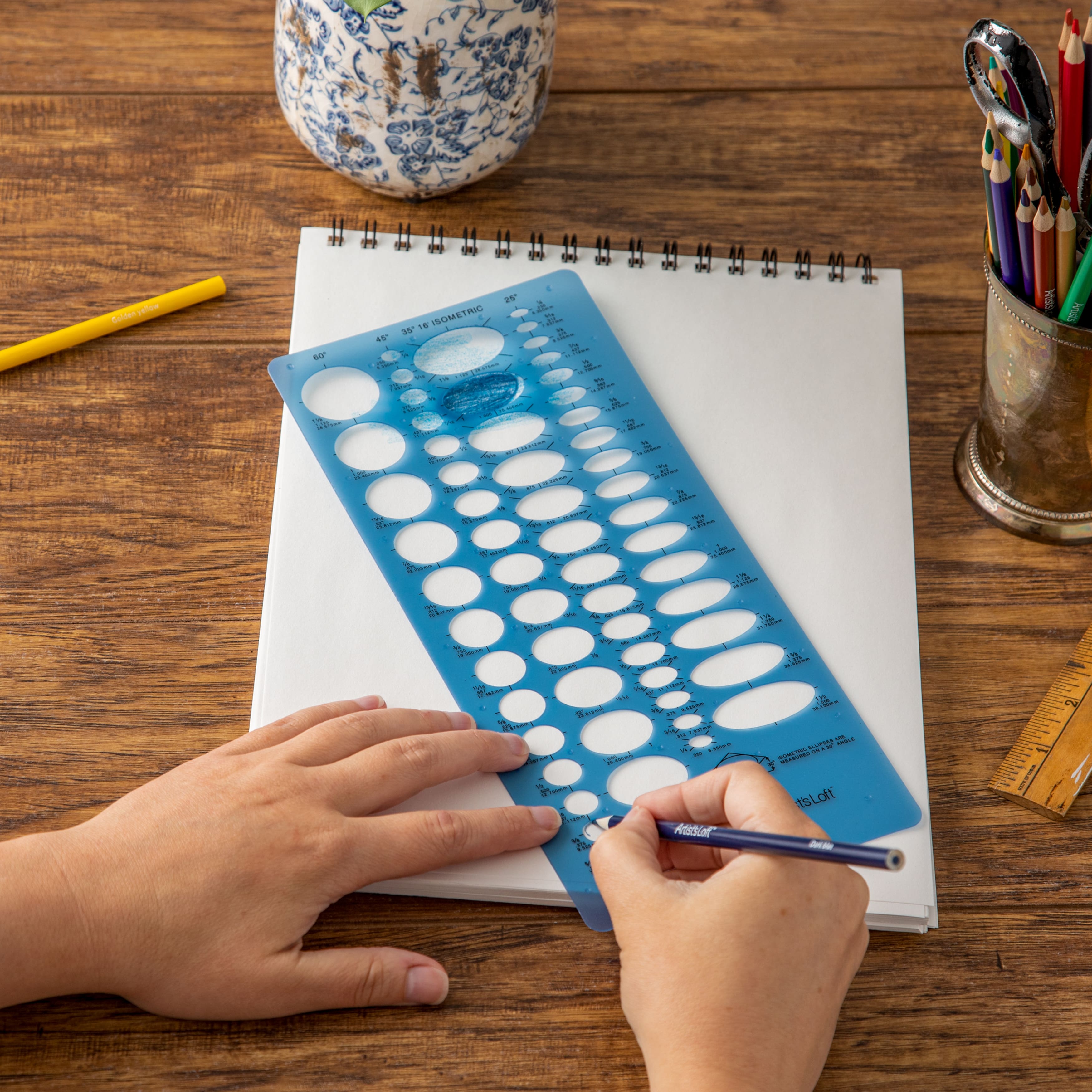 6 Pack: Isometric Ellipses Template by Artist’s Loft™