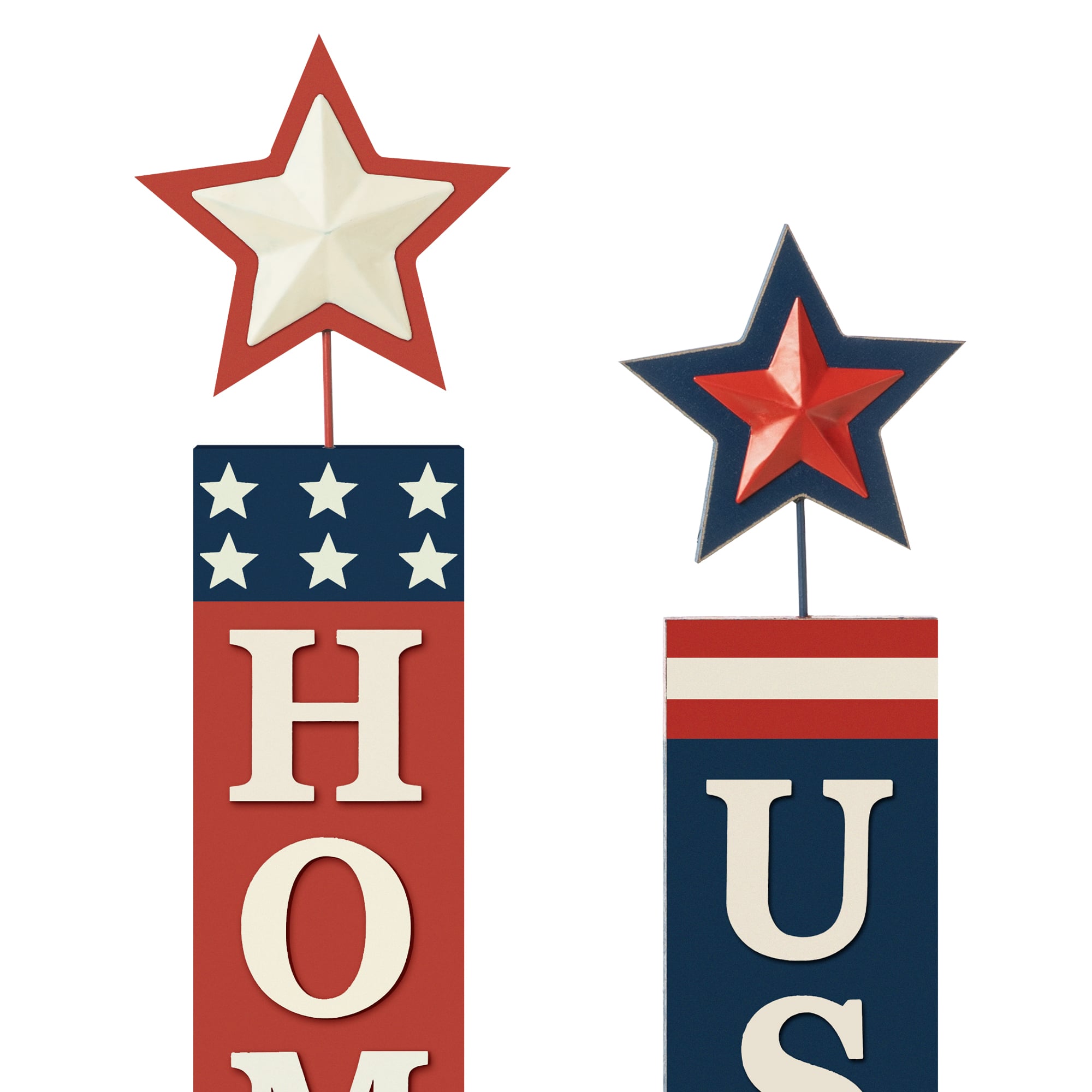 Glitzhome&#xAE; Americana Firecracker Table Sign Set