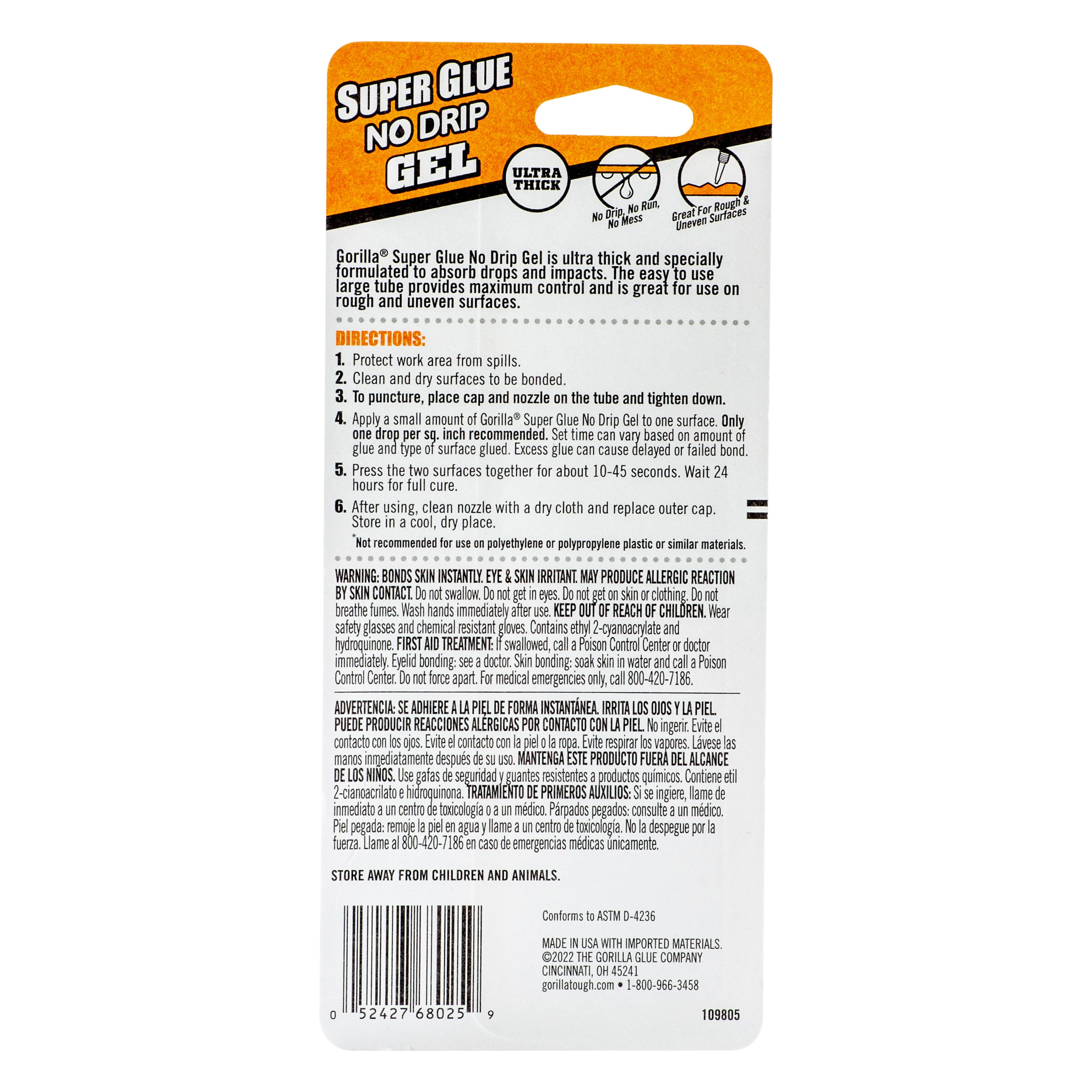 Gorilla® No Drip Gel Super Glue