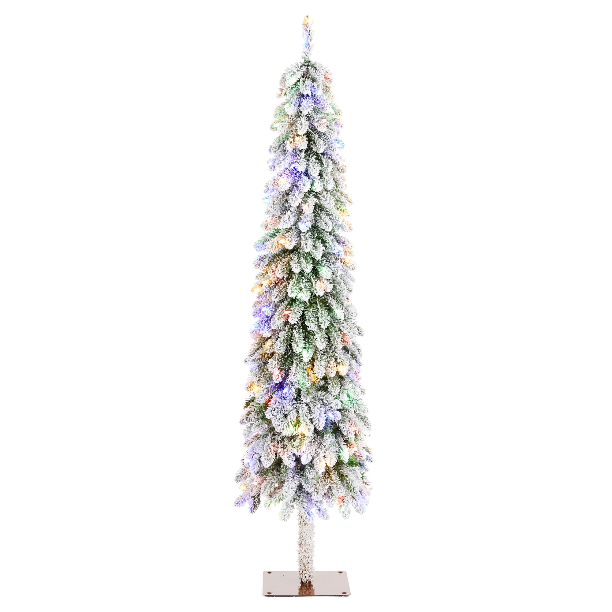 Glitzhome&#xAE; 6ft Pre-Lit Flocked Artificial Christmas Tree, Warm White Lights