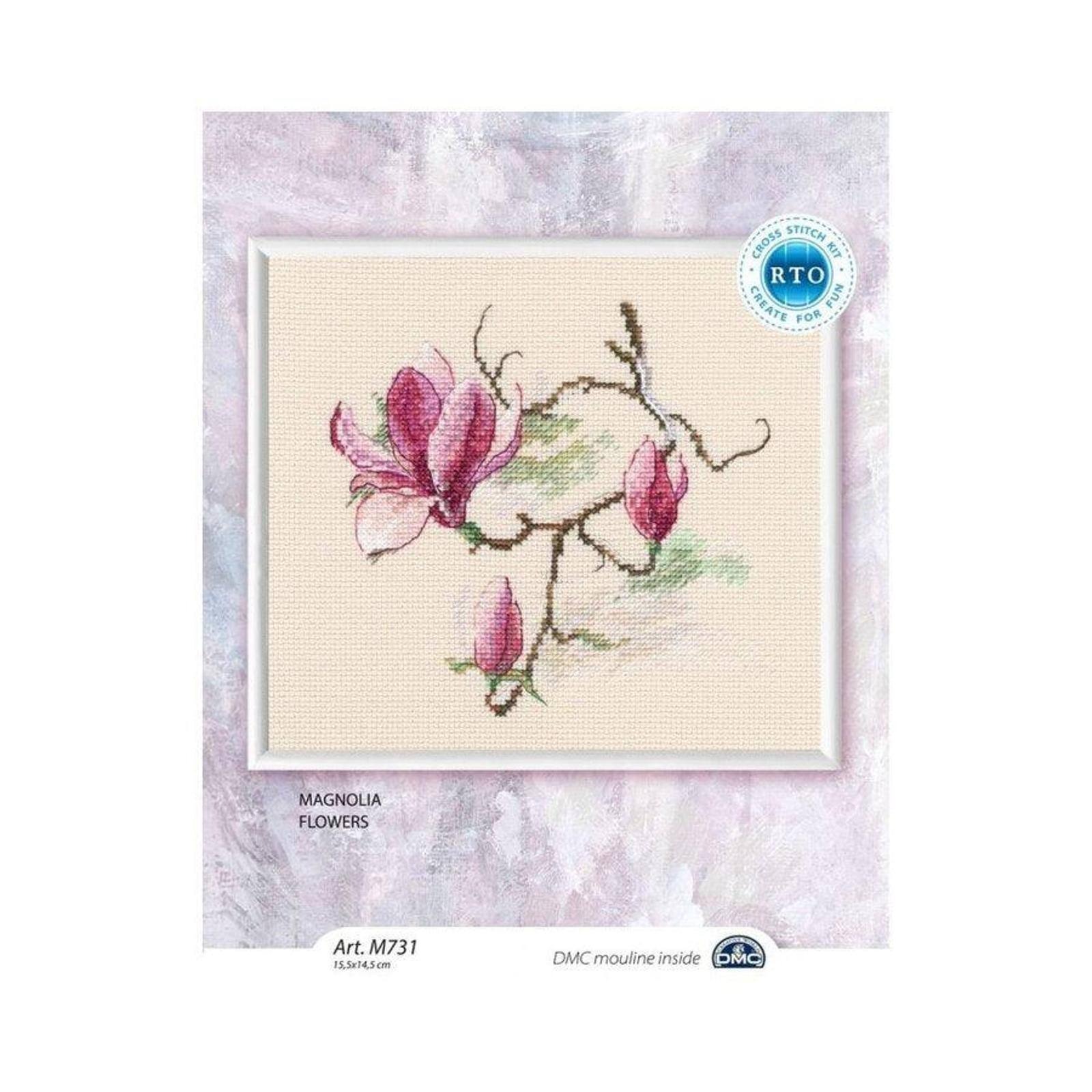 RTO Magnolia Flowers 3 Cross Stitch Kit