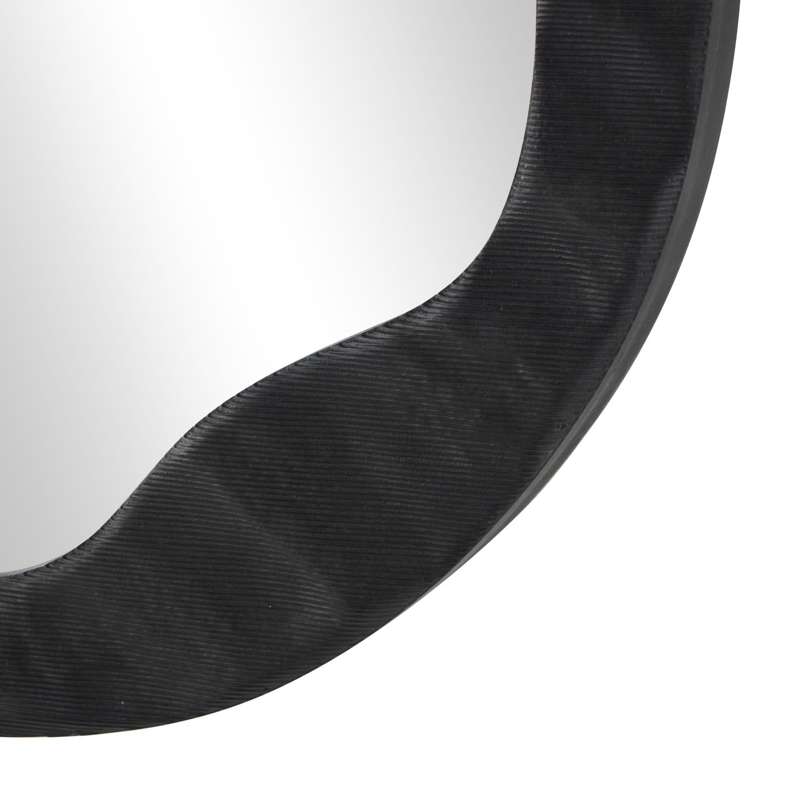 30" Black Velvet Wavy Room Wall Mirror