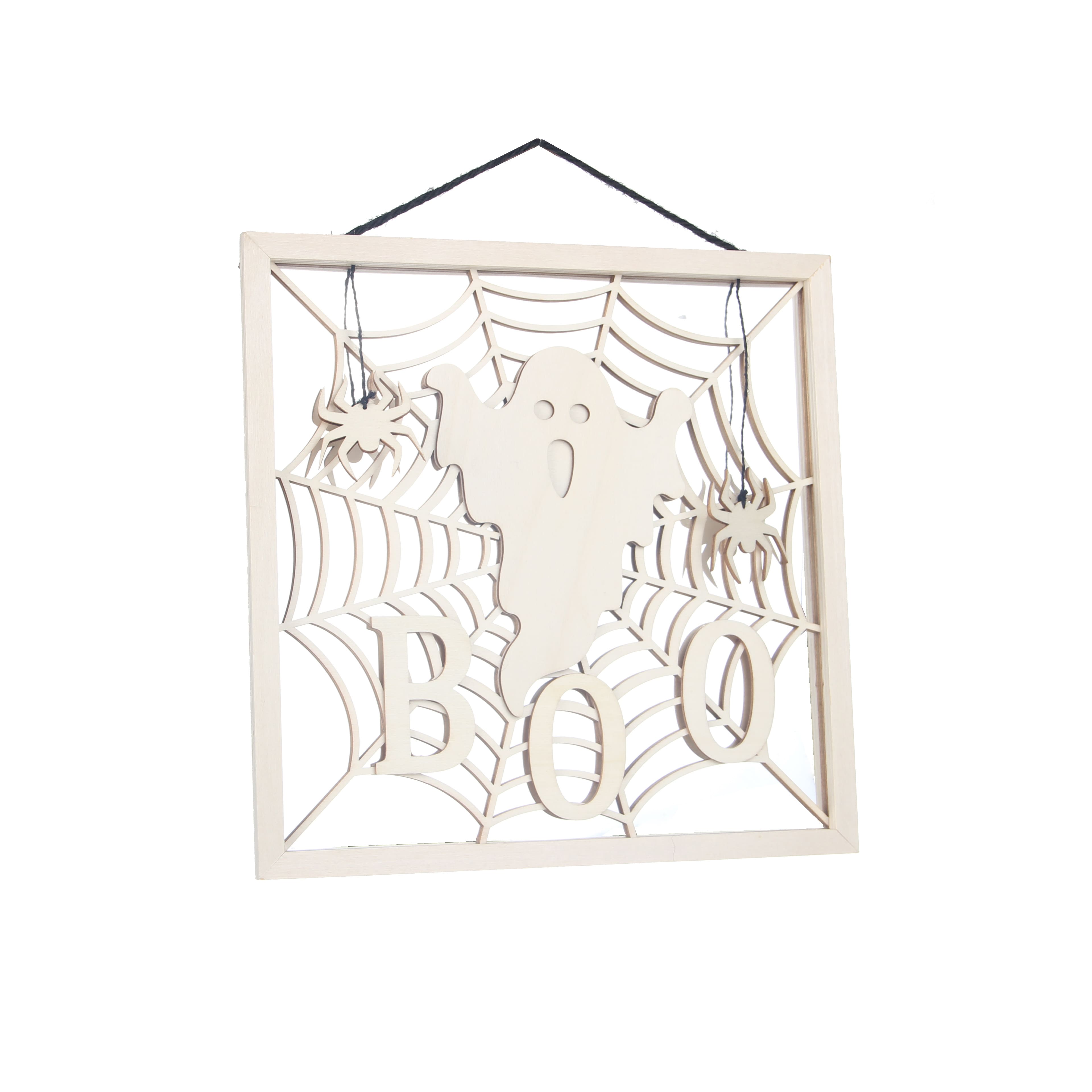 11&#x22; DIY Boo Mirror Hanging Wood D&#xE9;cor by Make Market&#xAE;
