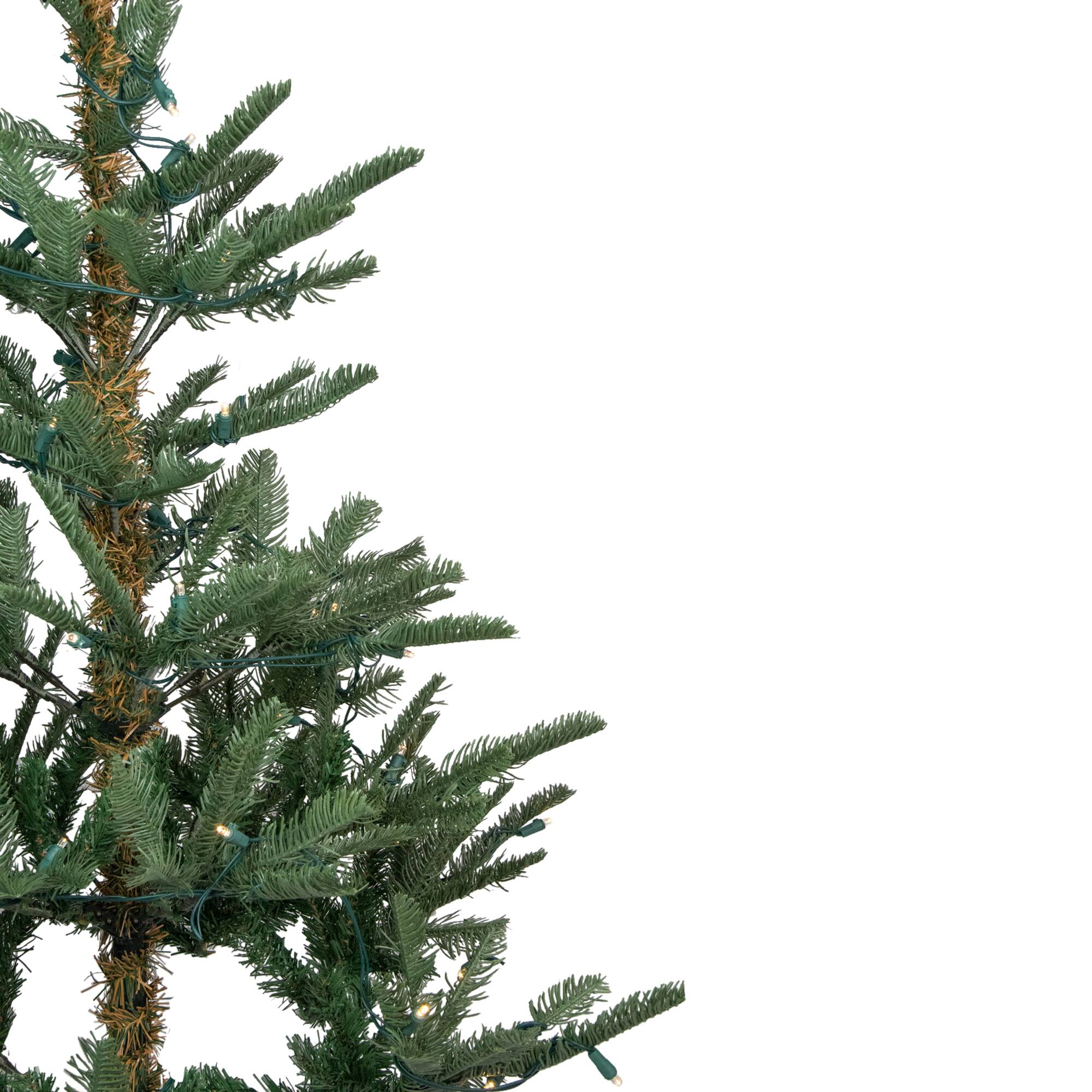 9ft. Pre-Lit Real Touch&#x2122; Nordmann Fir Slim Artificial Christmas Tree, Warm Clear LED Lights