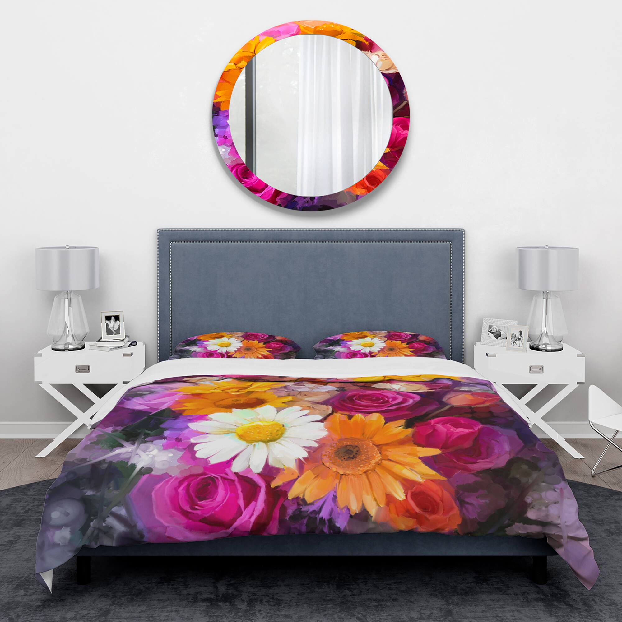 Designart &#x27;Bouquet of Flowers Watercolor&#x27; Traditional Bedding Set - Duvet Cover &#x26; Shams