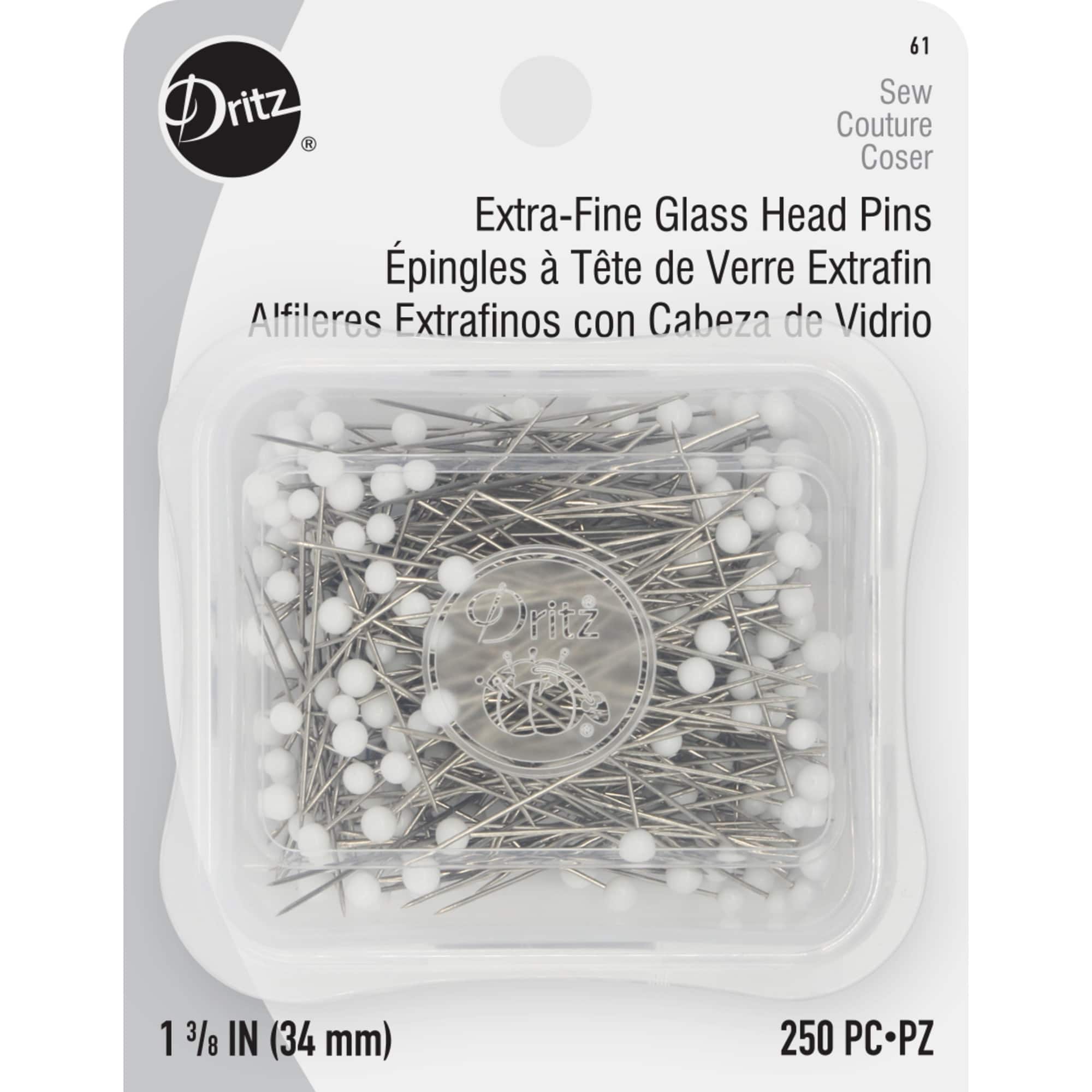 Dritz® 1.375" White Extra Fine Glass Head Pins, 250ct.