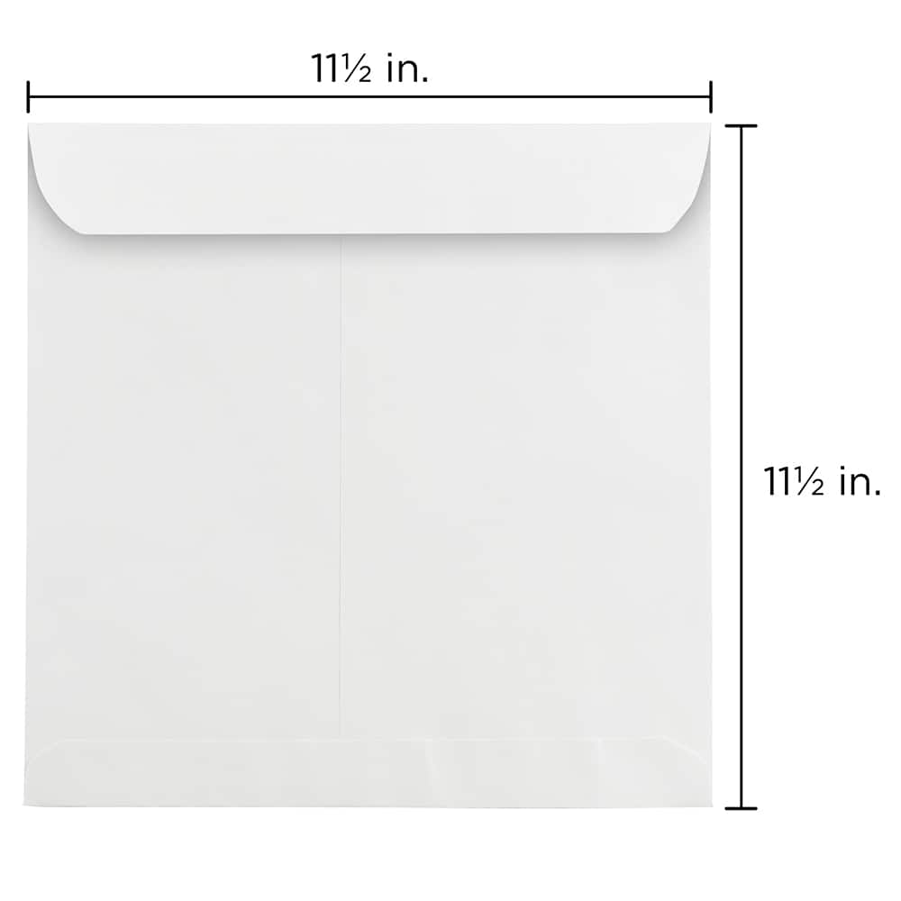 JAM Paper 11.5&#x22; Large White Square Invitation Envelopes