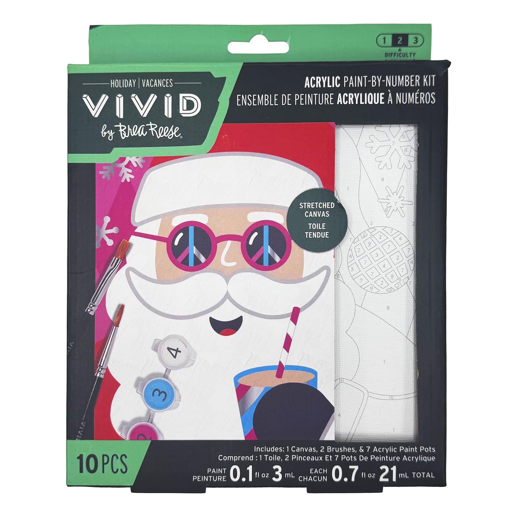 VIVID by Brea Reese&#xAE; Peace Santa Acrylic Paint-by-Number Kit