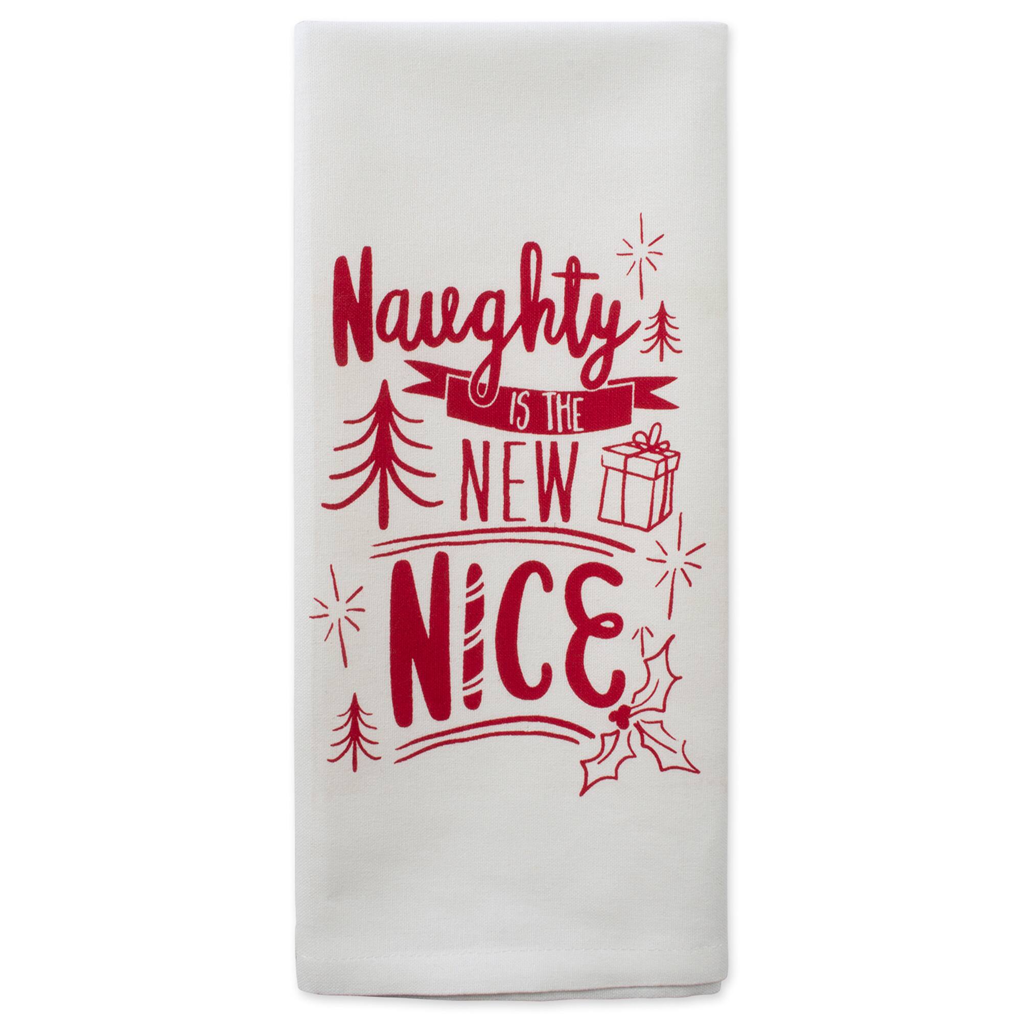 DII&#xAE; Assorted Naughty Nice Holiday Printed Dishtowel Set