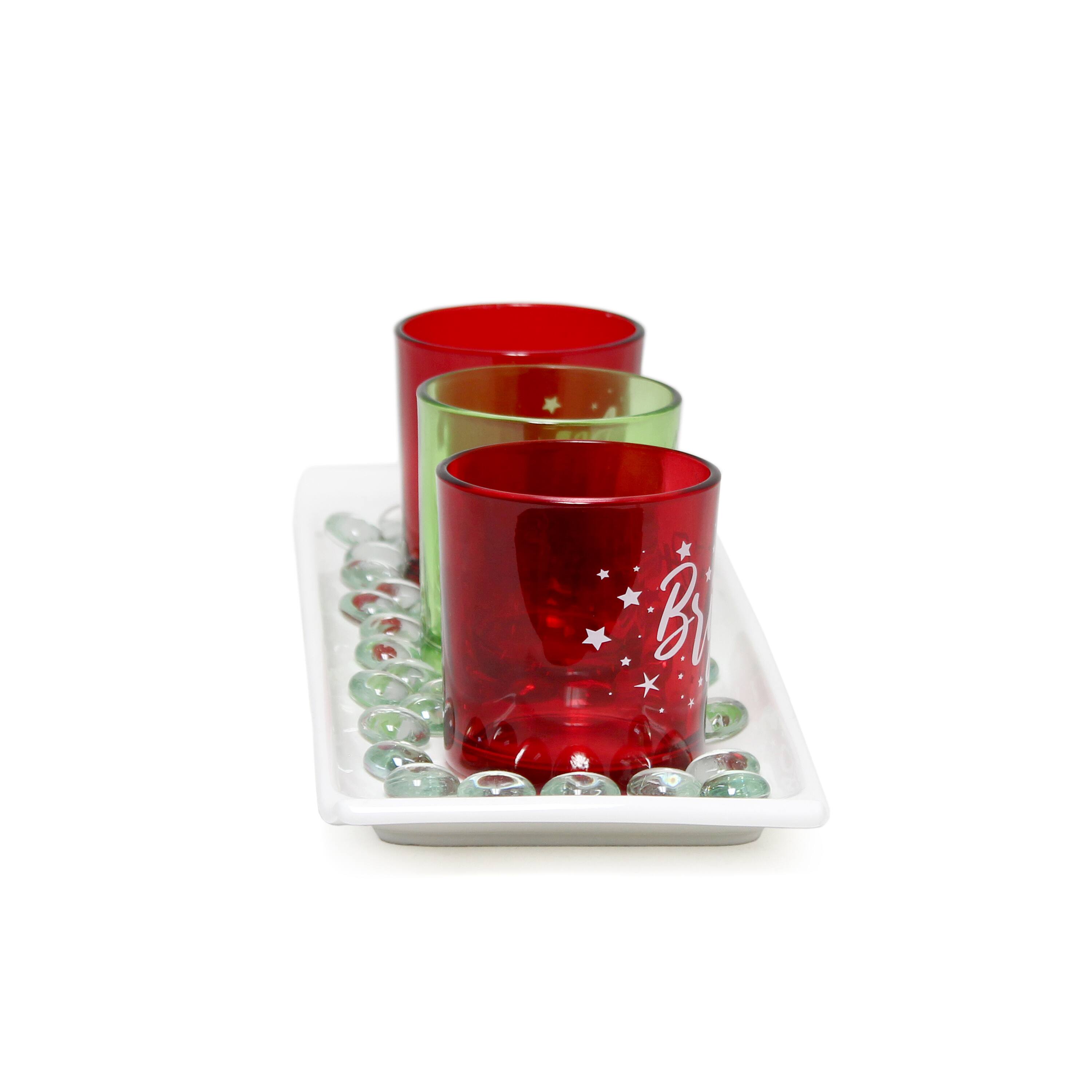 Elegant Designs&#x2122; Merry &#x26; Bright Christmas Candle Holder Set