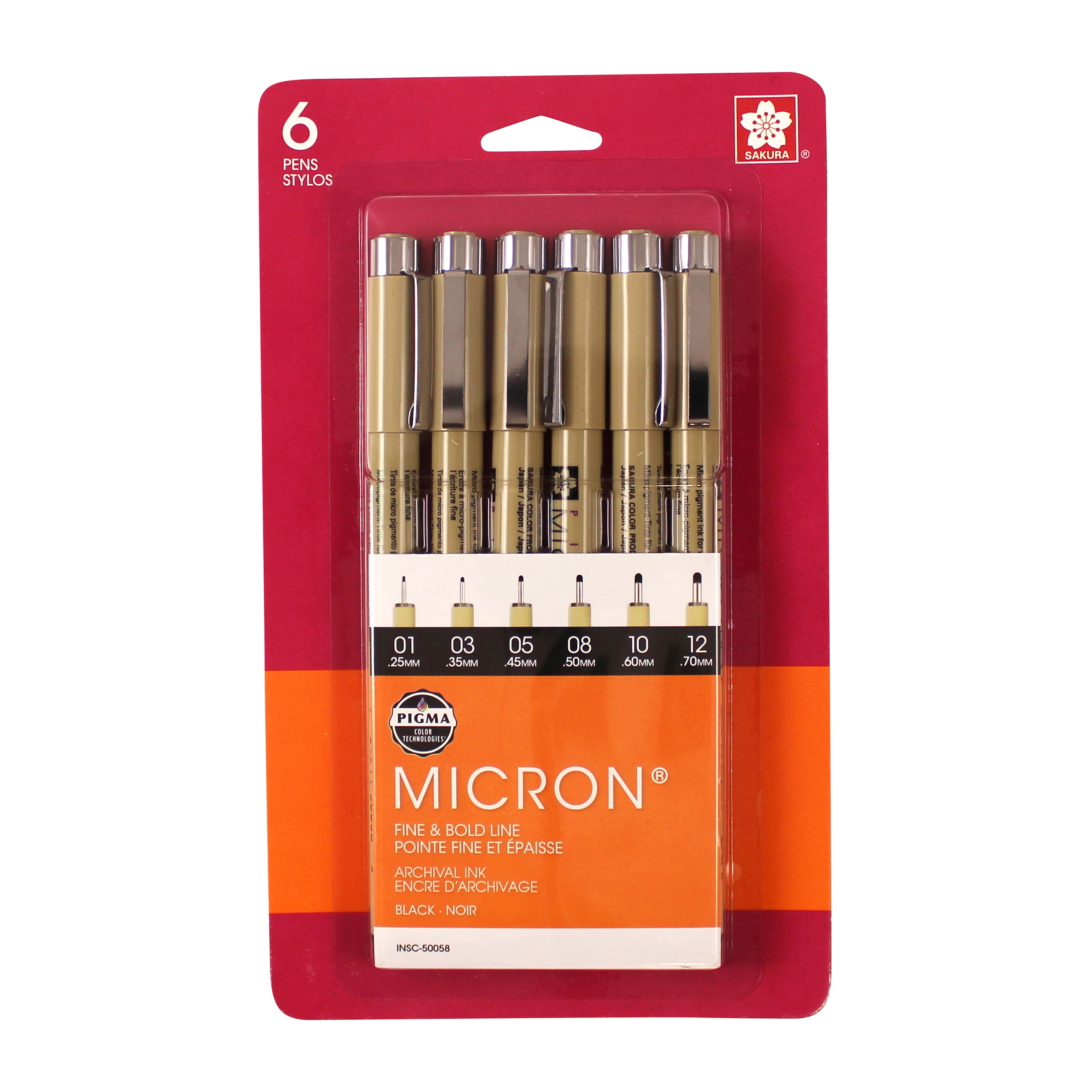 Micron&#xAE; Black Fine &#x26; Bold Line Ink Pens, 6ct.