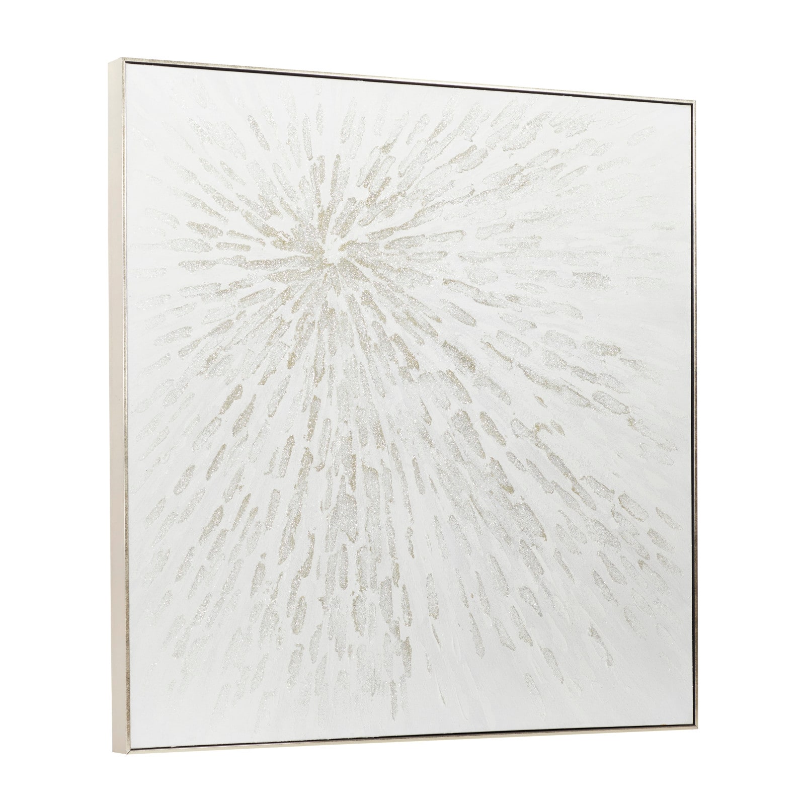 CosmoLiving by Cosmopolitan White Canvas Contemporary Wall Art, 39" x 39" x 2"