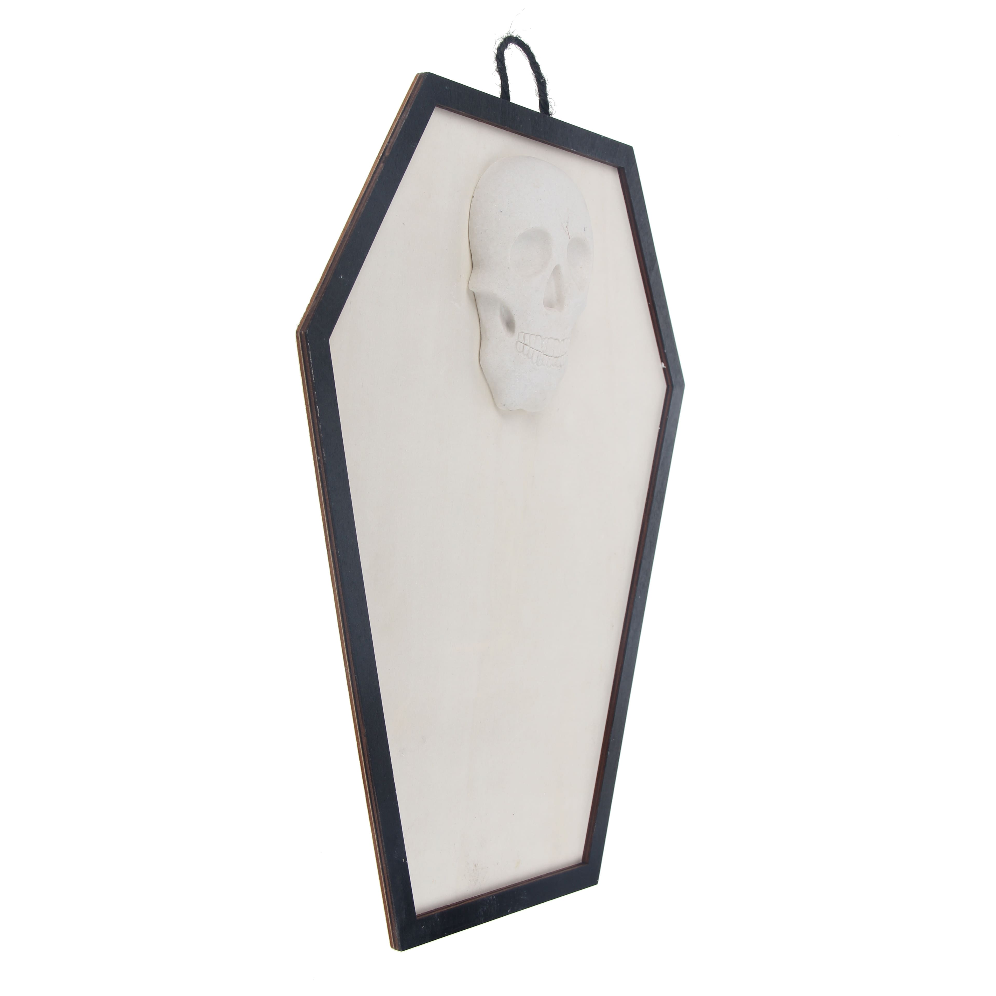 15.5" DIY Coffin & Skull Hanging Wood Décor by Make Market®