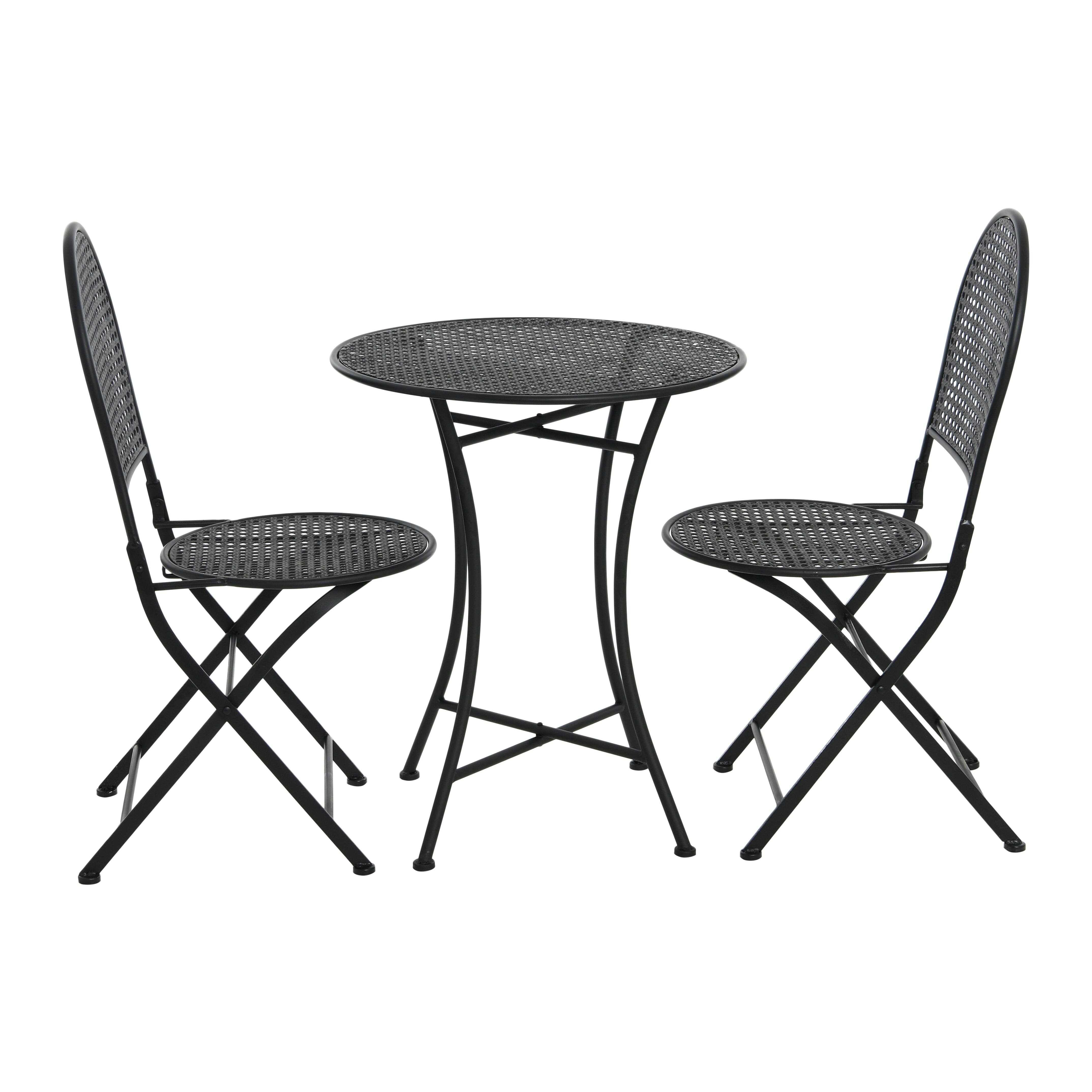 Metal Cane Outdoor Bistro Patio Set