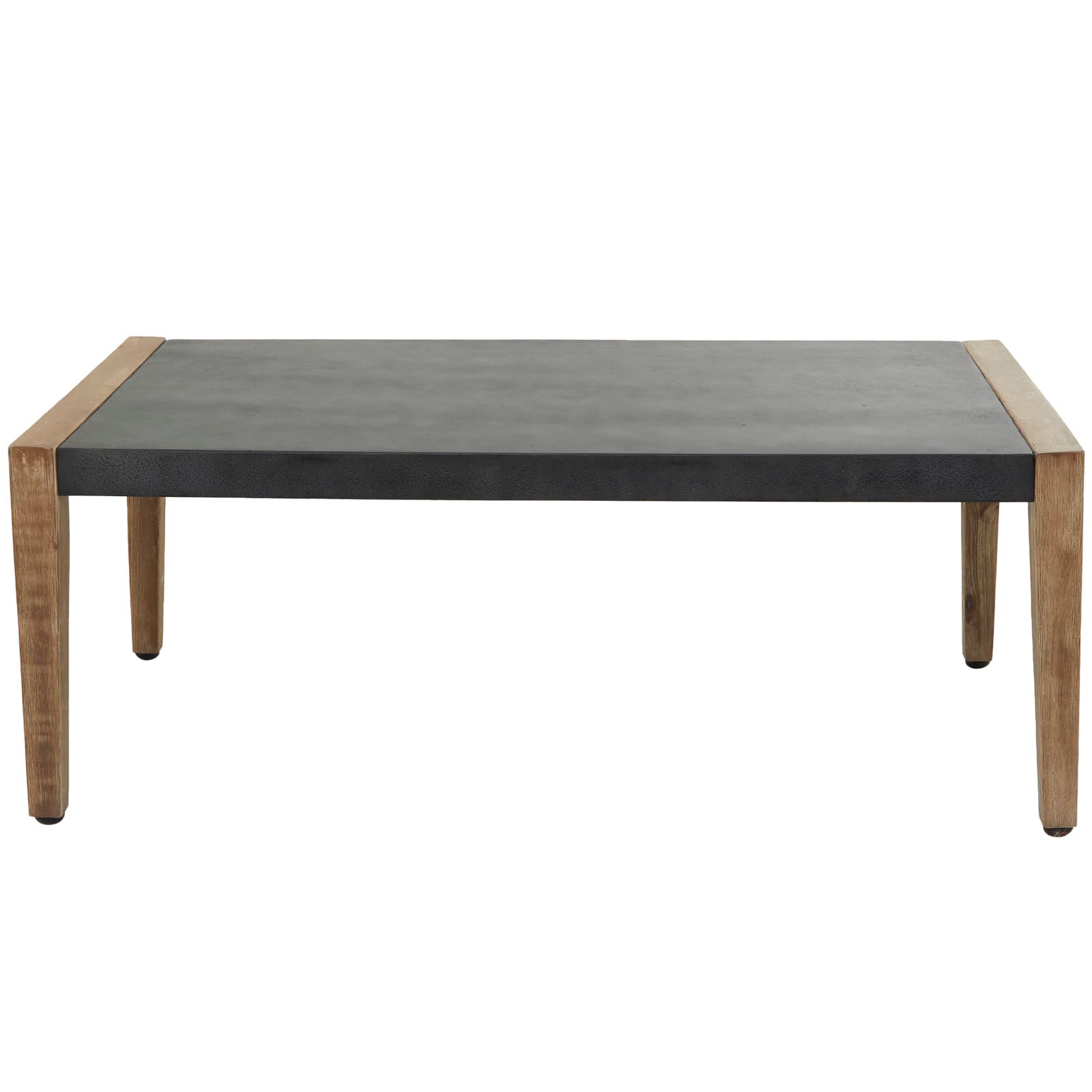 44&#x22; Dark Gray Wood Outdoor Coffee Table With Wood Legs