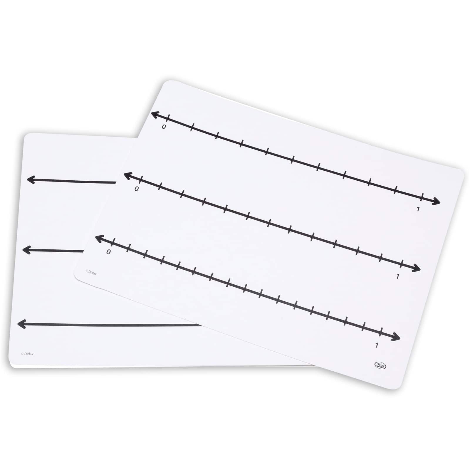 Didax Write-On Wipe-Off Fraction Number Line Mats, 10ct.