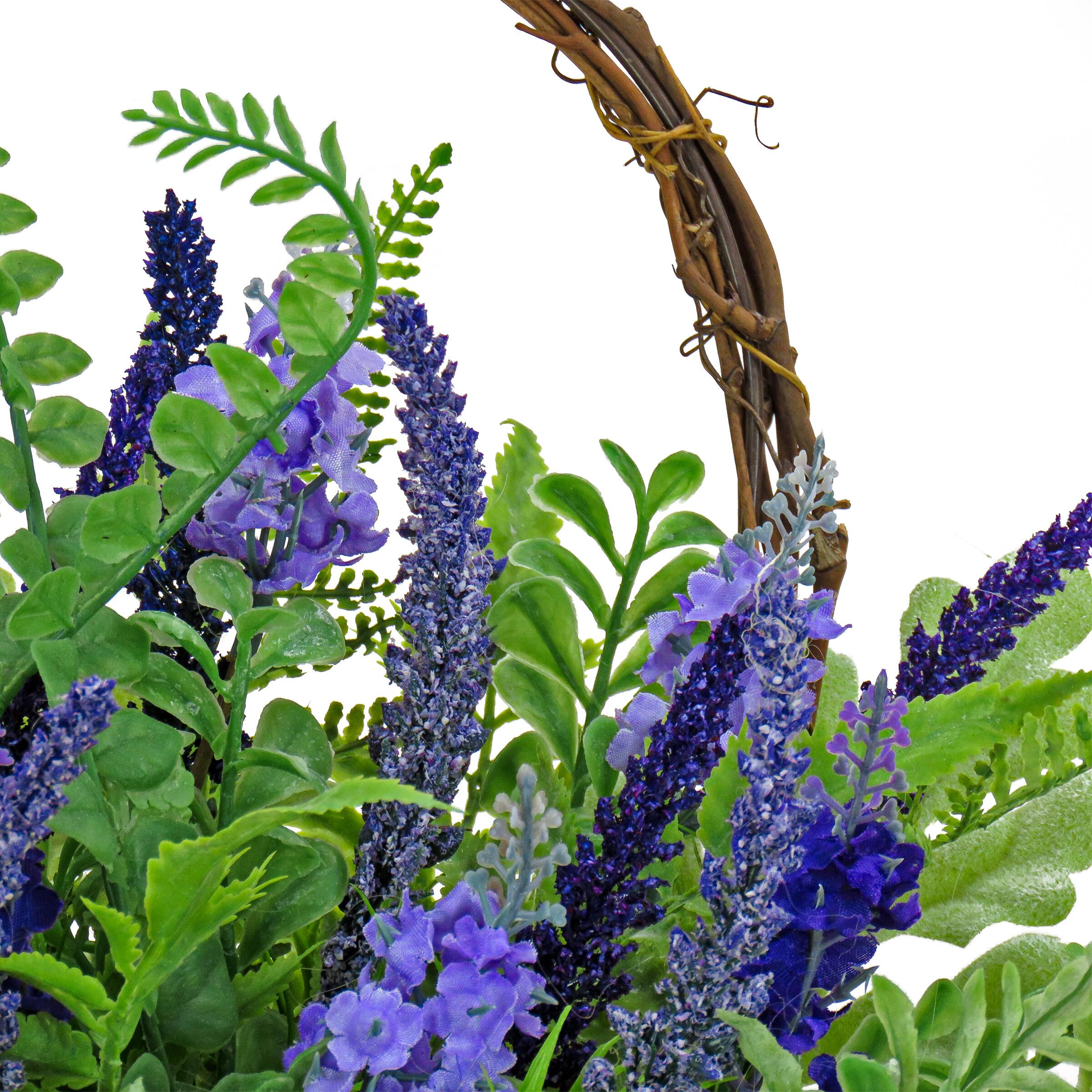 20" Spring Astilbe & Fern Wall Basket