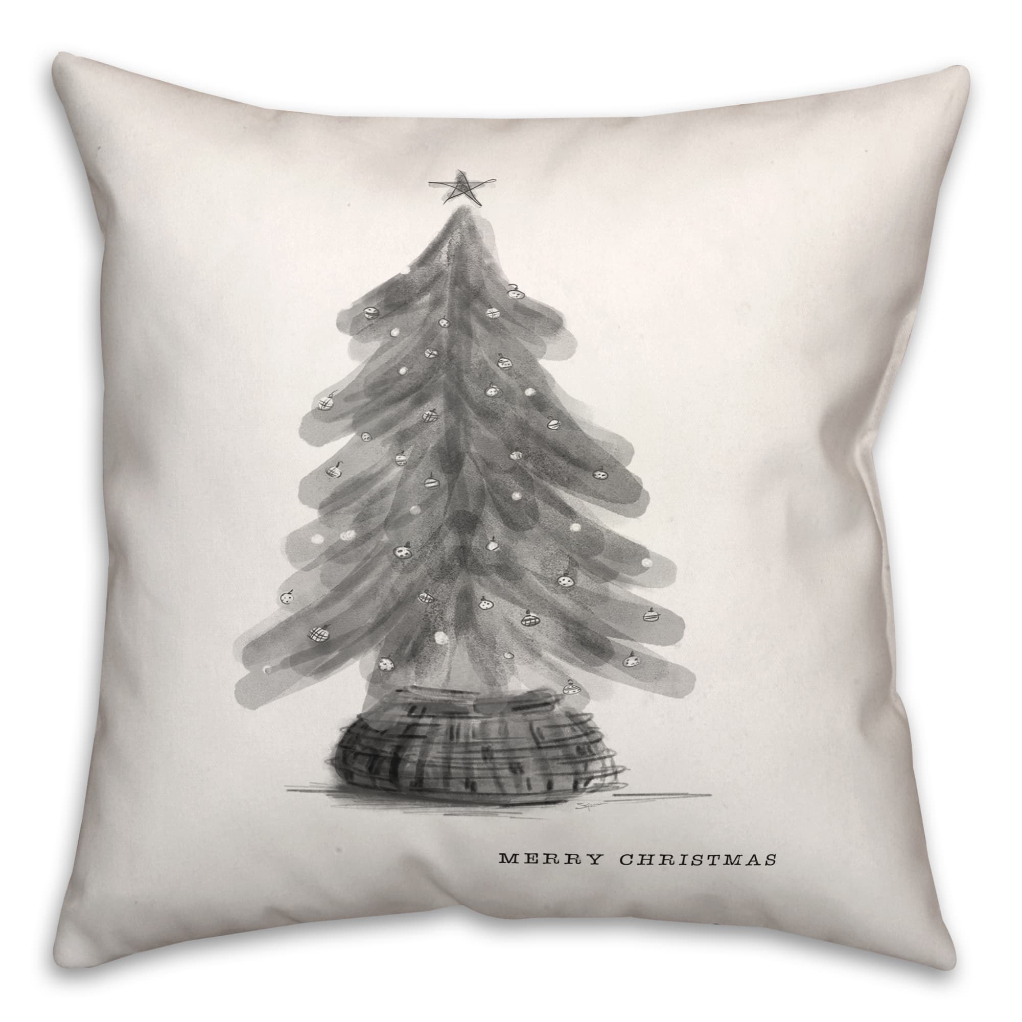 Neutral Christmas Tree 18" x 18" Indoor/Outdoor Pillow