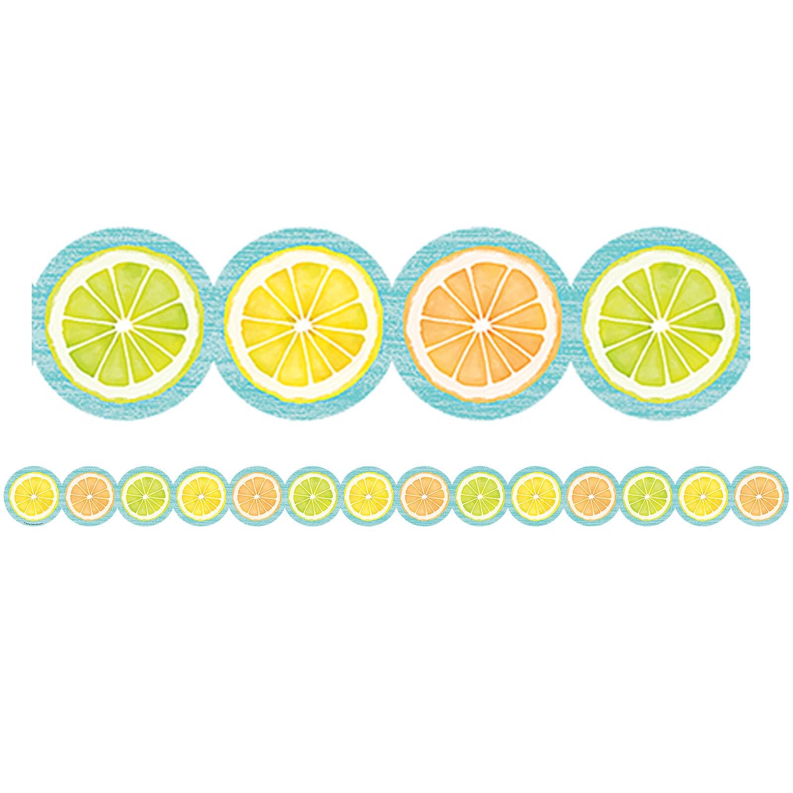 Teacher Created Resources Lemon Zest Citrus Slices Wide Die Cut Trim, 210ft.