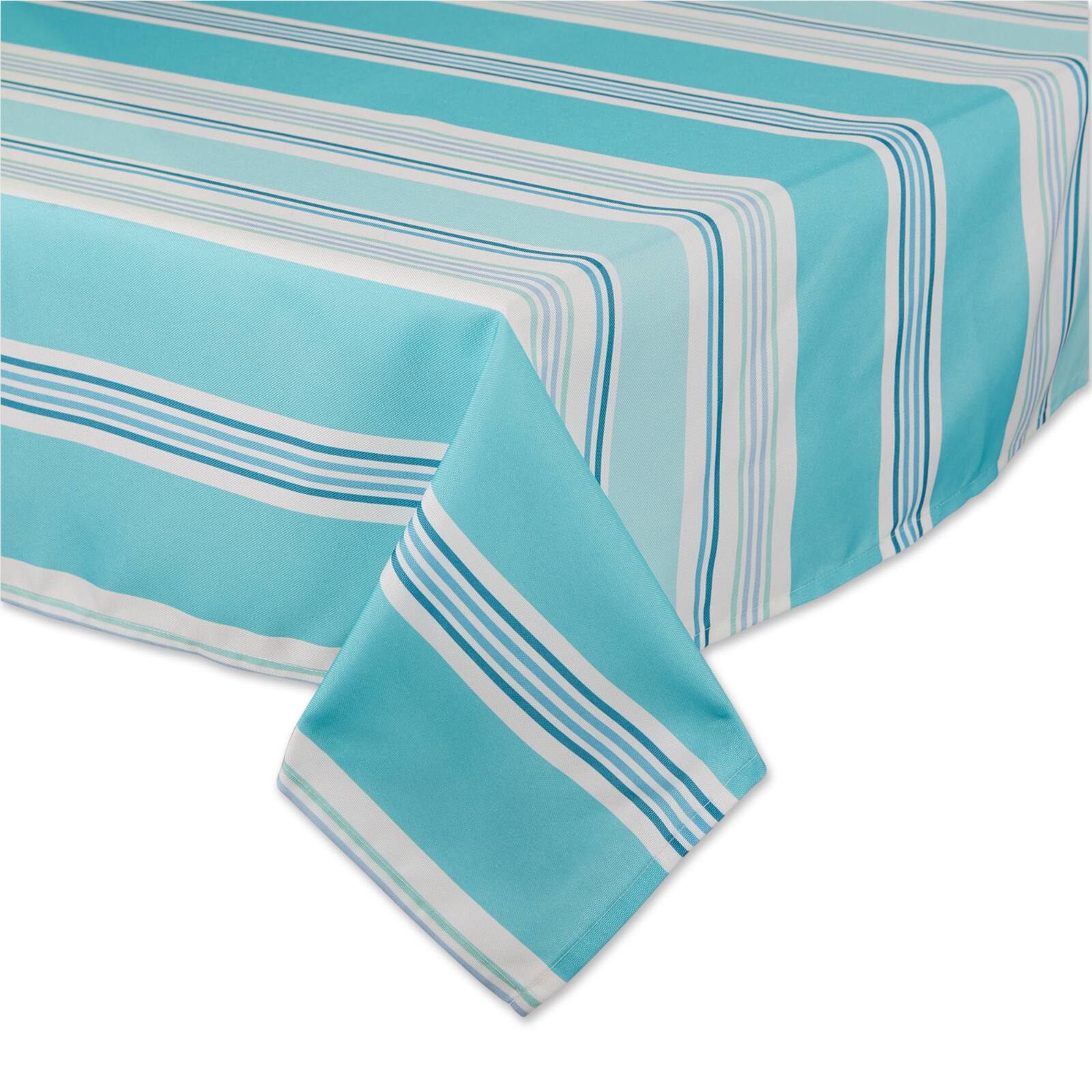 Beach House Stripe Print Outdoor Tablecloth With Zipper 60&#x22; x 84&#x22;