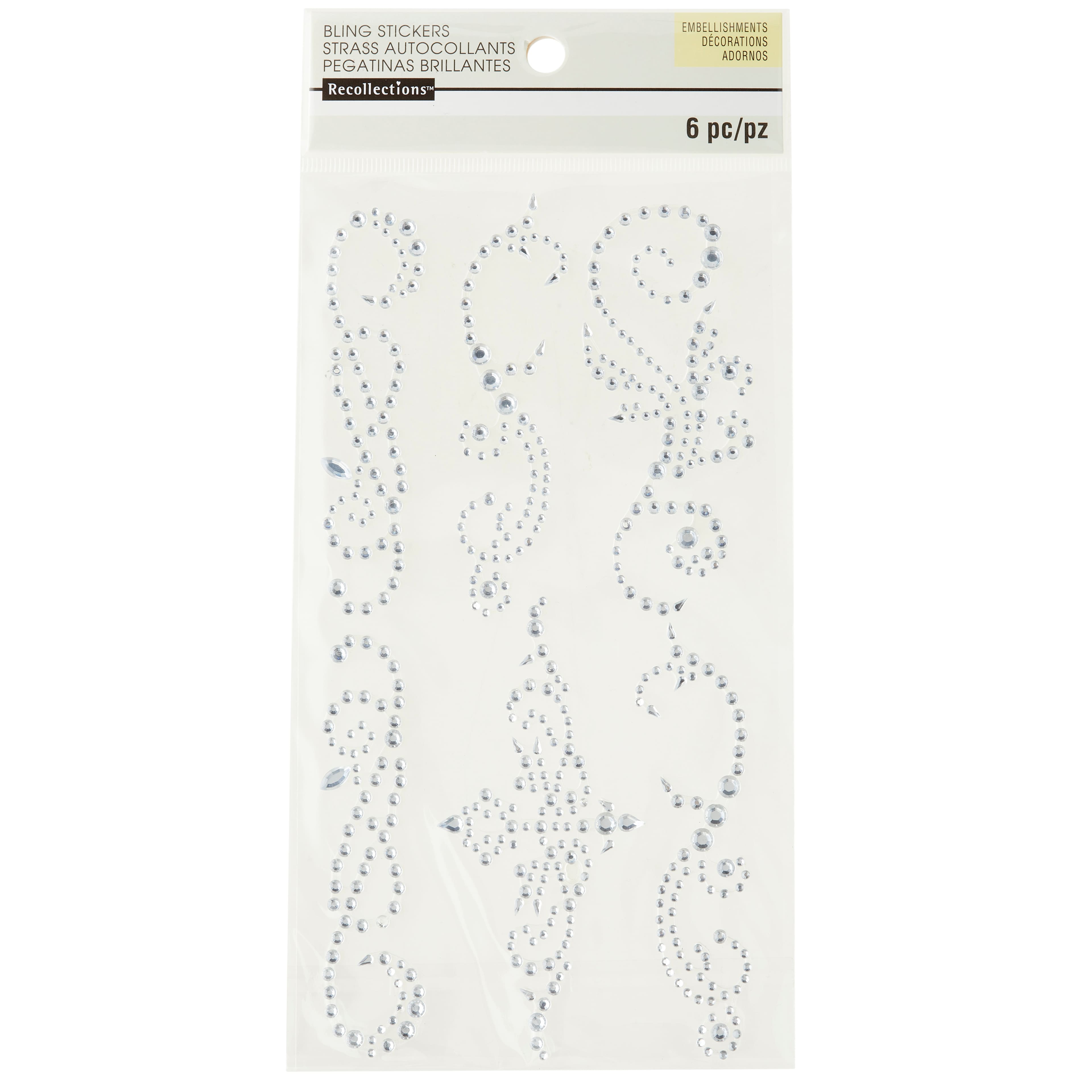 12 Packs: 6 ct. (72 total) Clear Flourish Adhesive Rhinestones by Recollections™