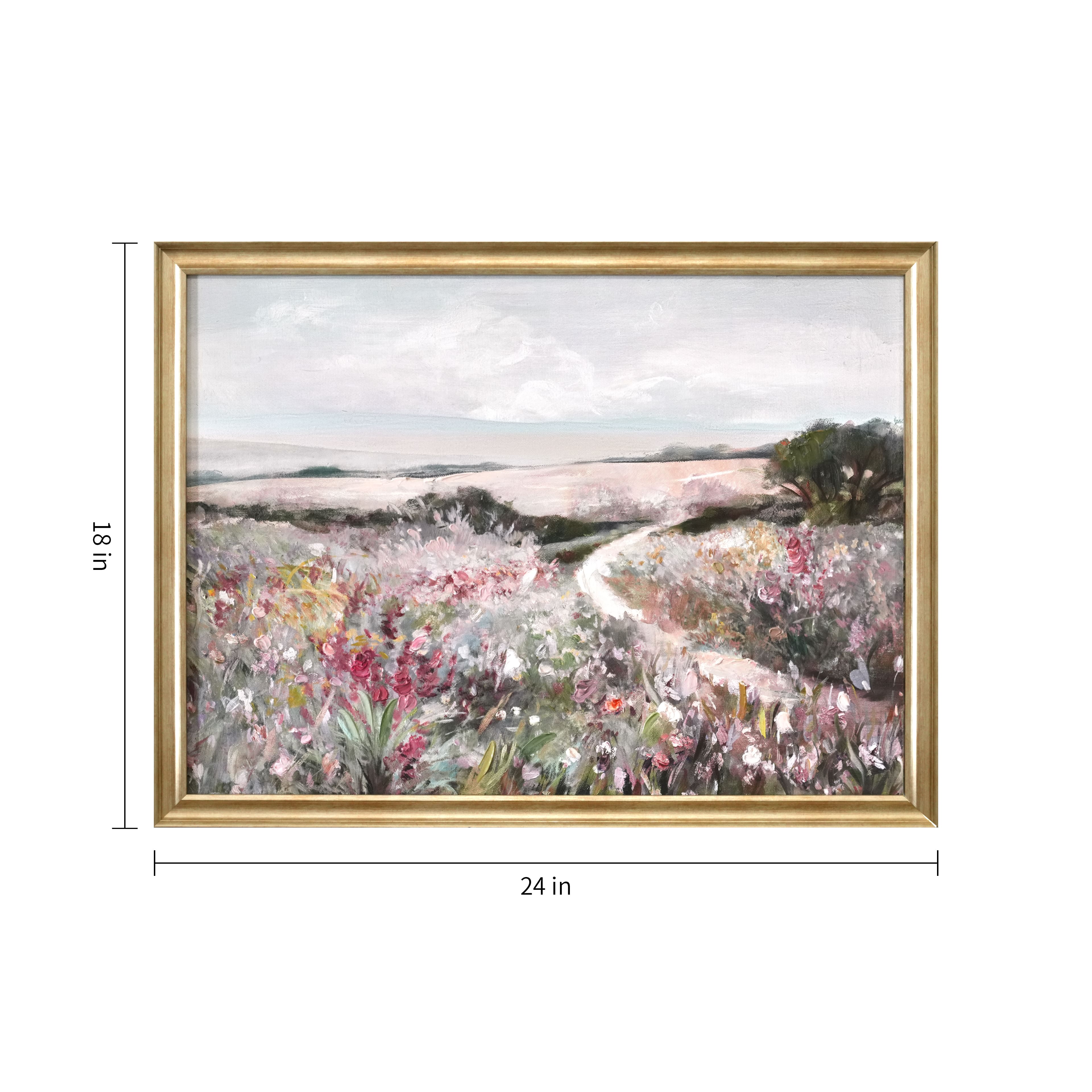 18&#x22; x 24&#x22; Framed Blush Floral Landscape Wall Art by Ashland&#xAE;