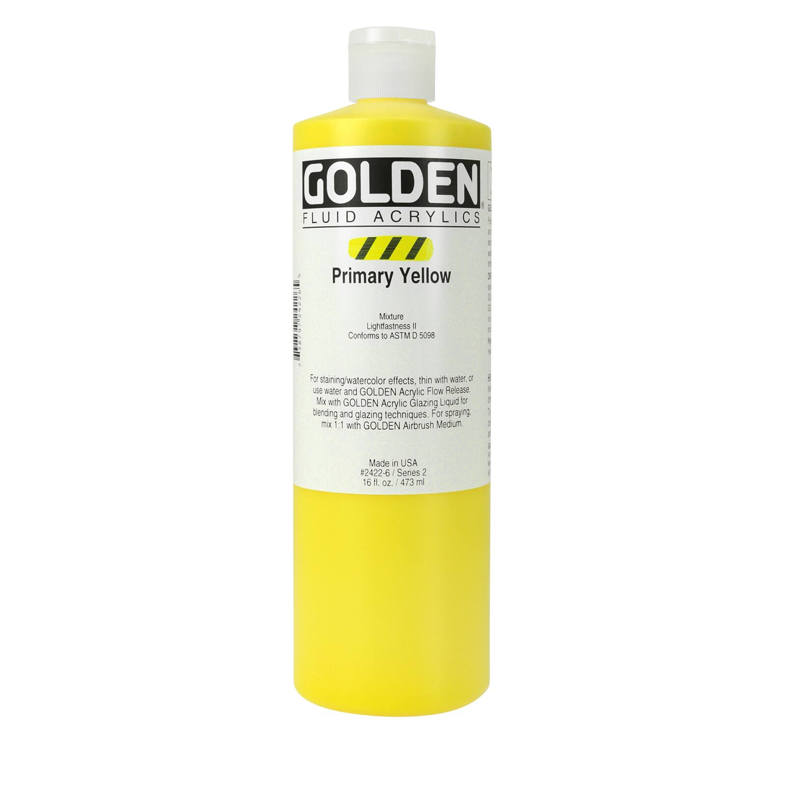 Golden Fluid Acrylics, 16 oz Paint in Primary Yellow