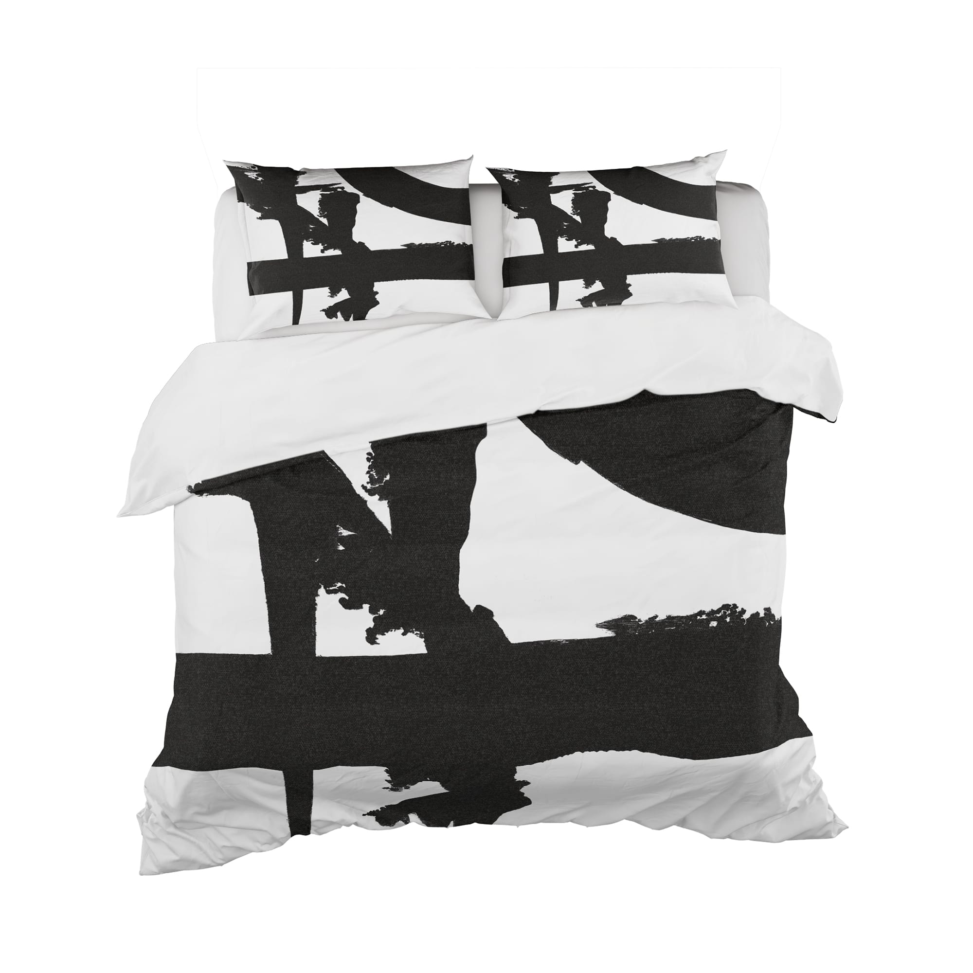 Designart &#x27;Black &#x26; White Crossing Paths I&#x27; Geometric Bedding Set - Duvet Cover &#x26; Shams