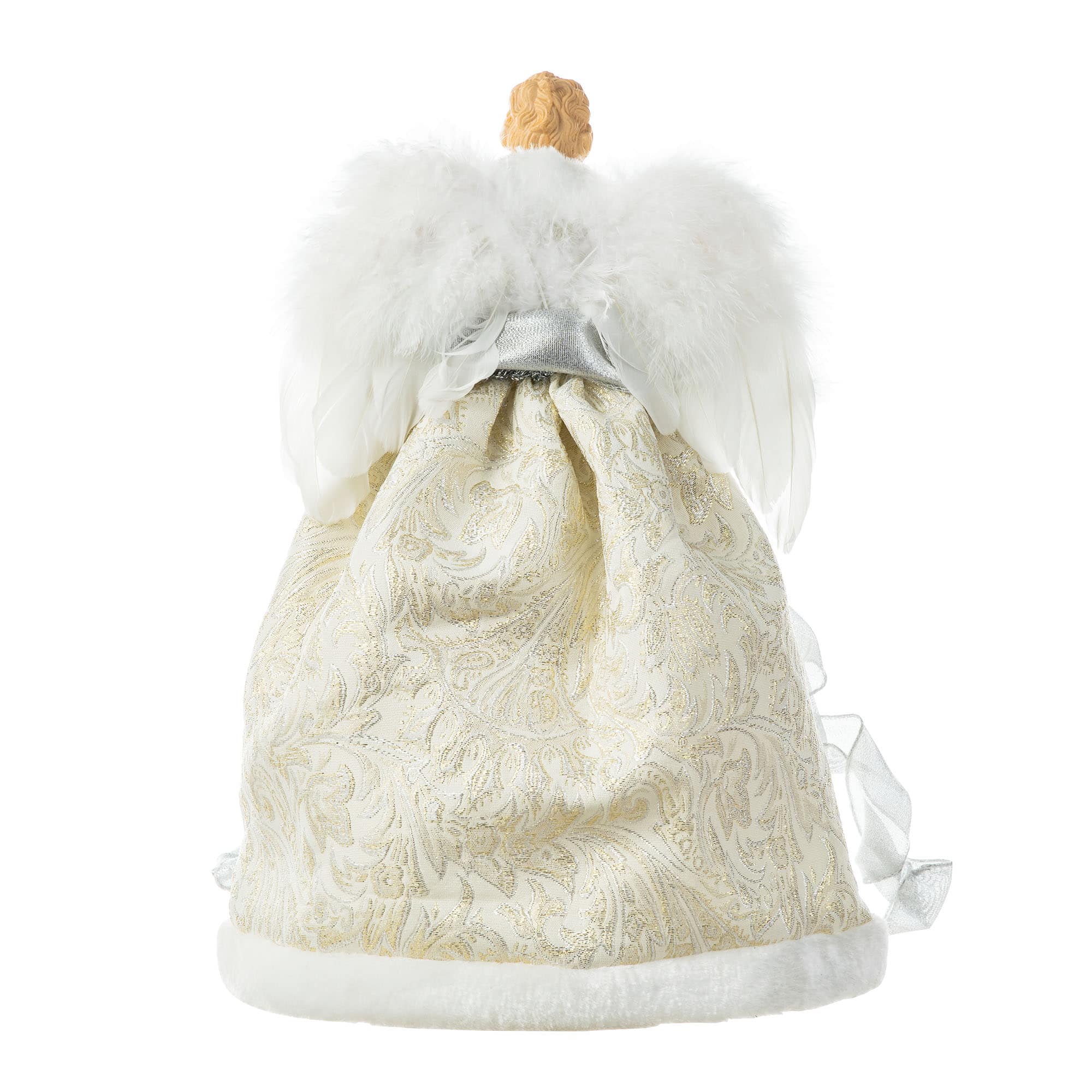 Glitzhome&#xAE; 16.5&#x22; Faux Fur Elegant Christmas Angel Tree Topper