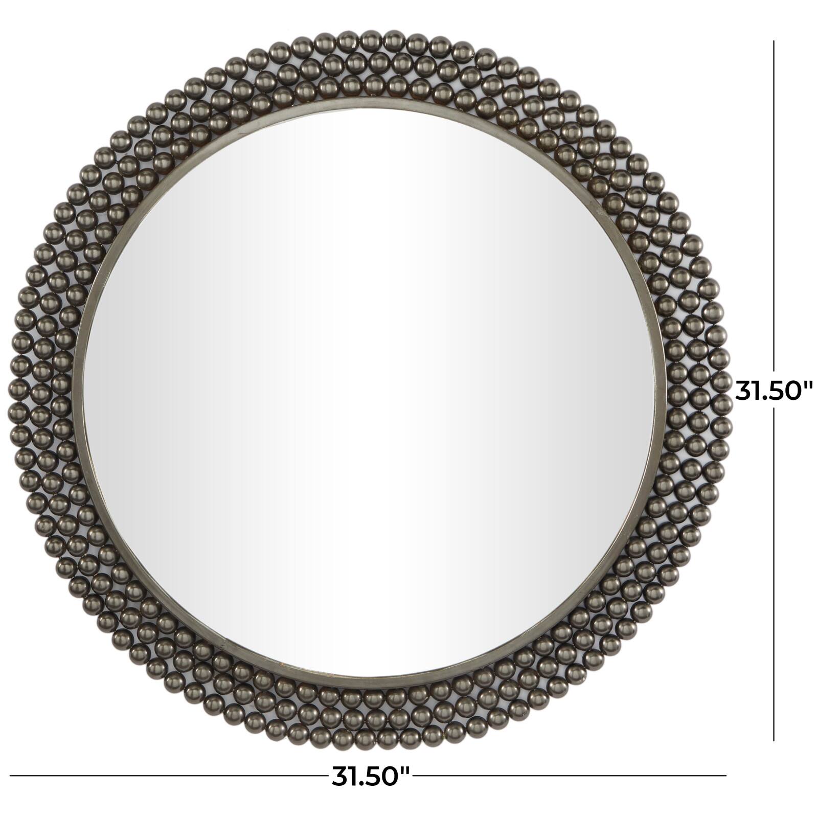 CosmoLiving by Cosmopolitan Black Metal Ball Wall Mirror with Beaded Detailing 32" x 1" x 32"